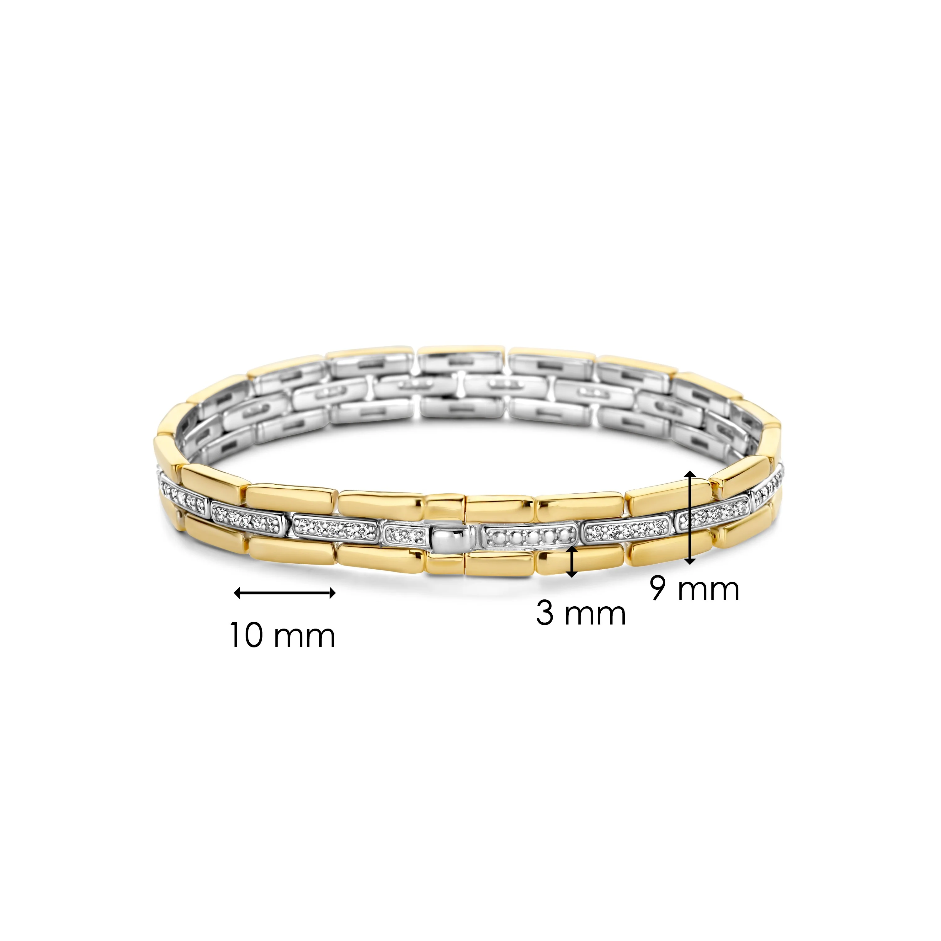 Vintage Zirkonia Schakel Armband - Image 4