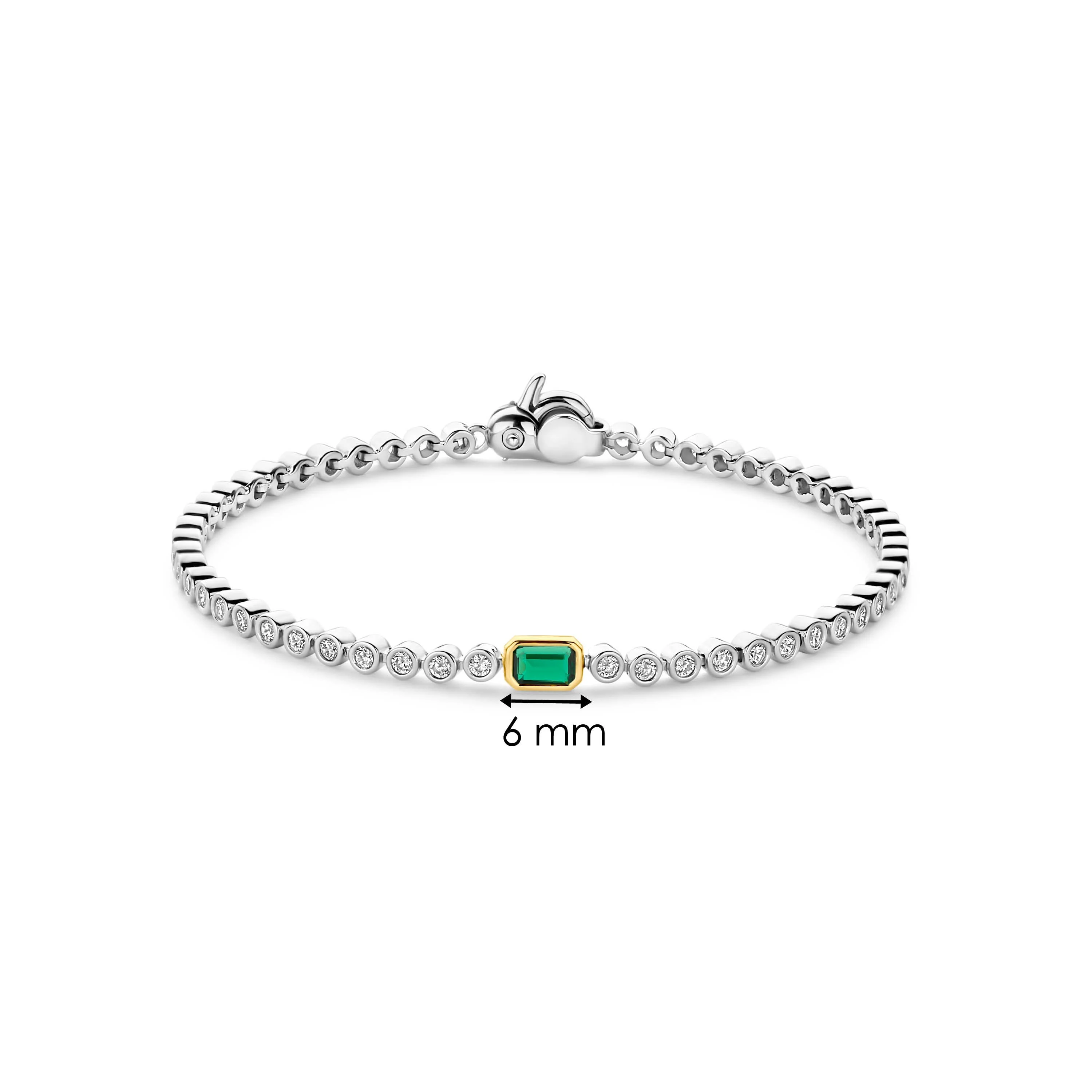 Baguette Tennis Armband met Smaragdgroen - Image 4