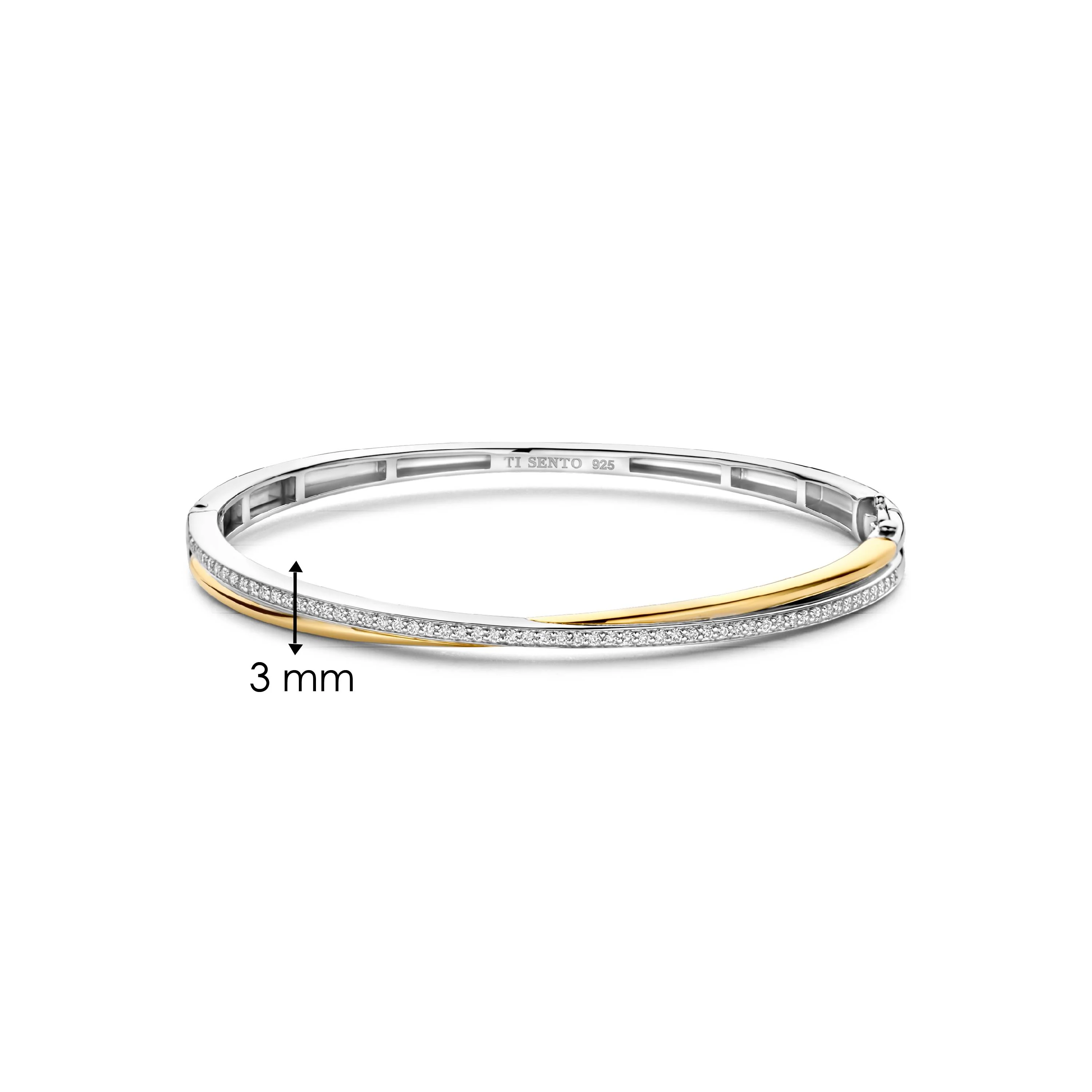 Zirkonia Crossover Bangle Bicolor - Image 4