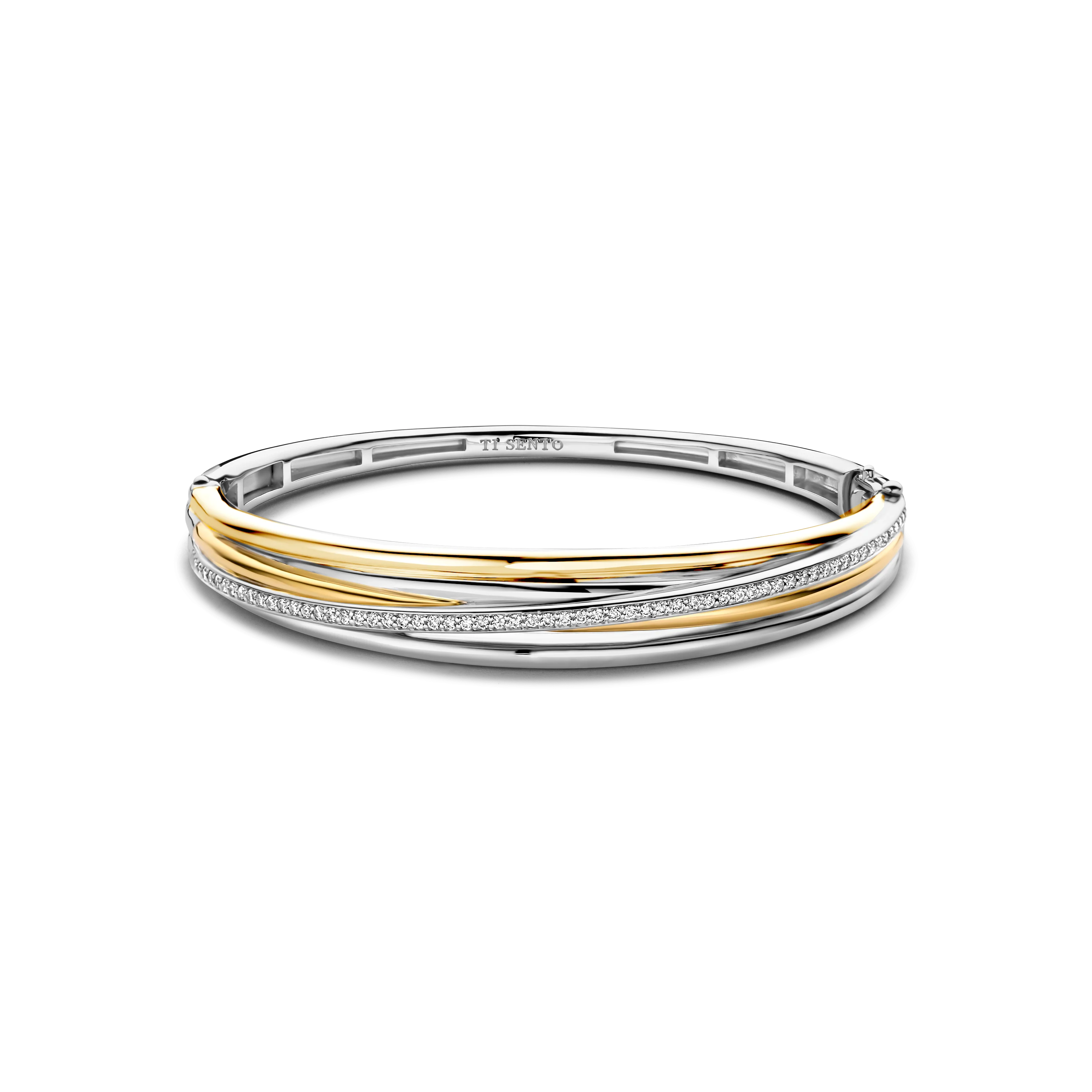 Zirkonia Crossover Bangle Bicolor