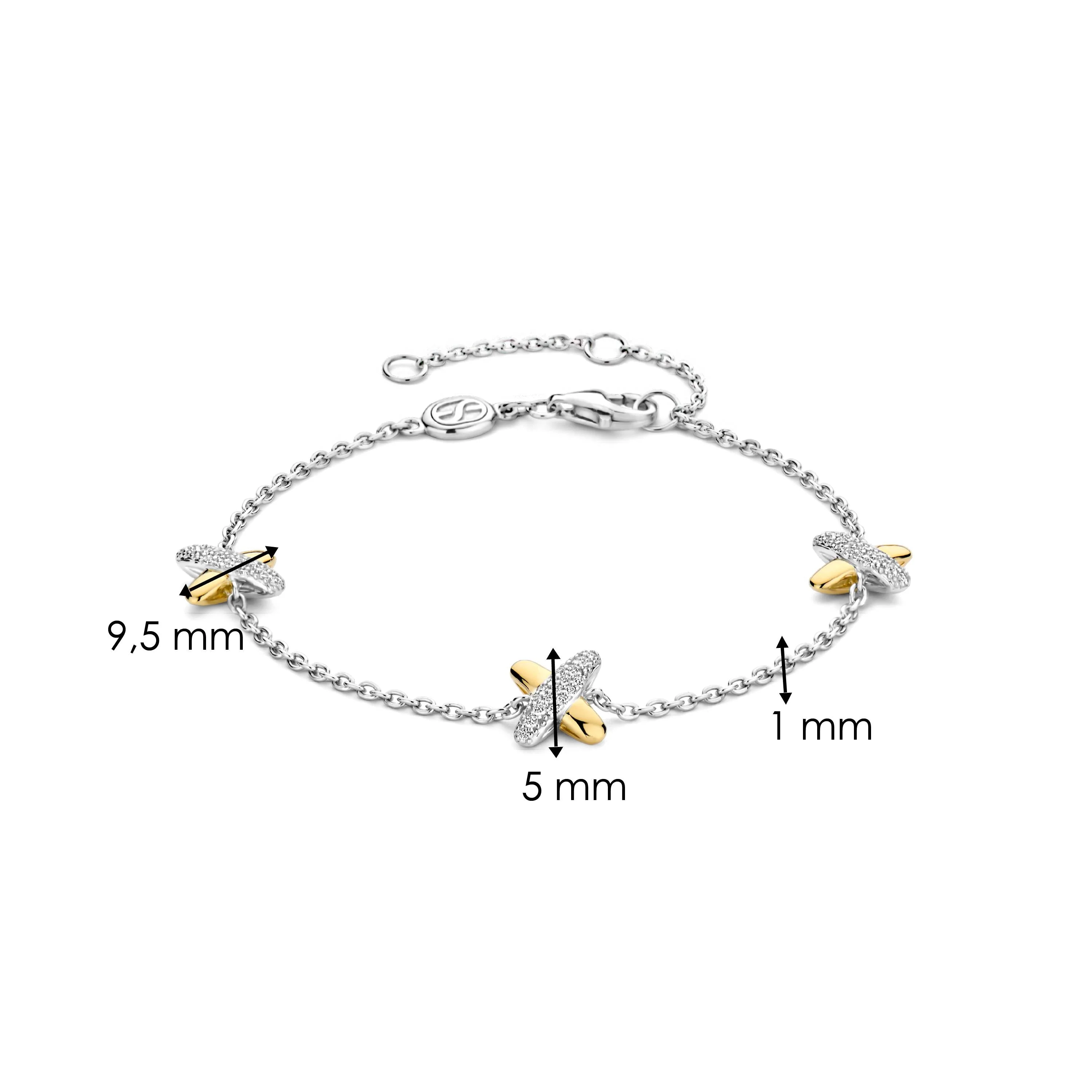 Zirkonia Cross Armband Bicolor - Image 4