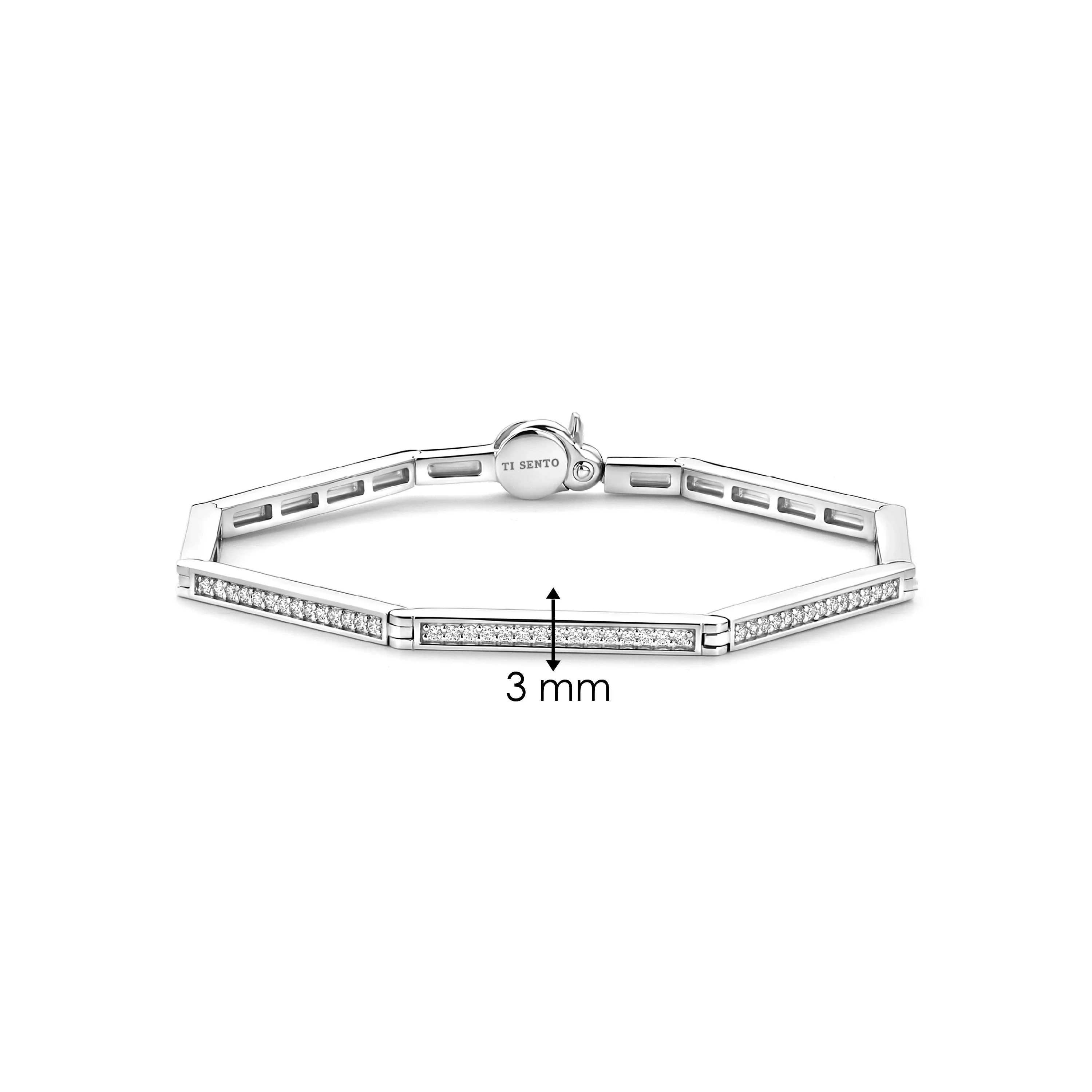Vintage Zirkonia Schakel Armband - Image 6