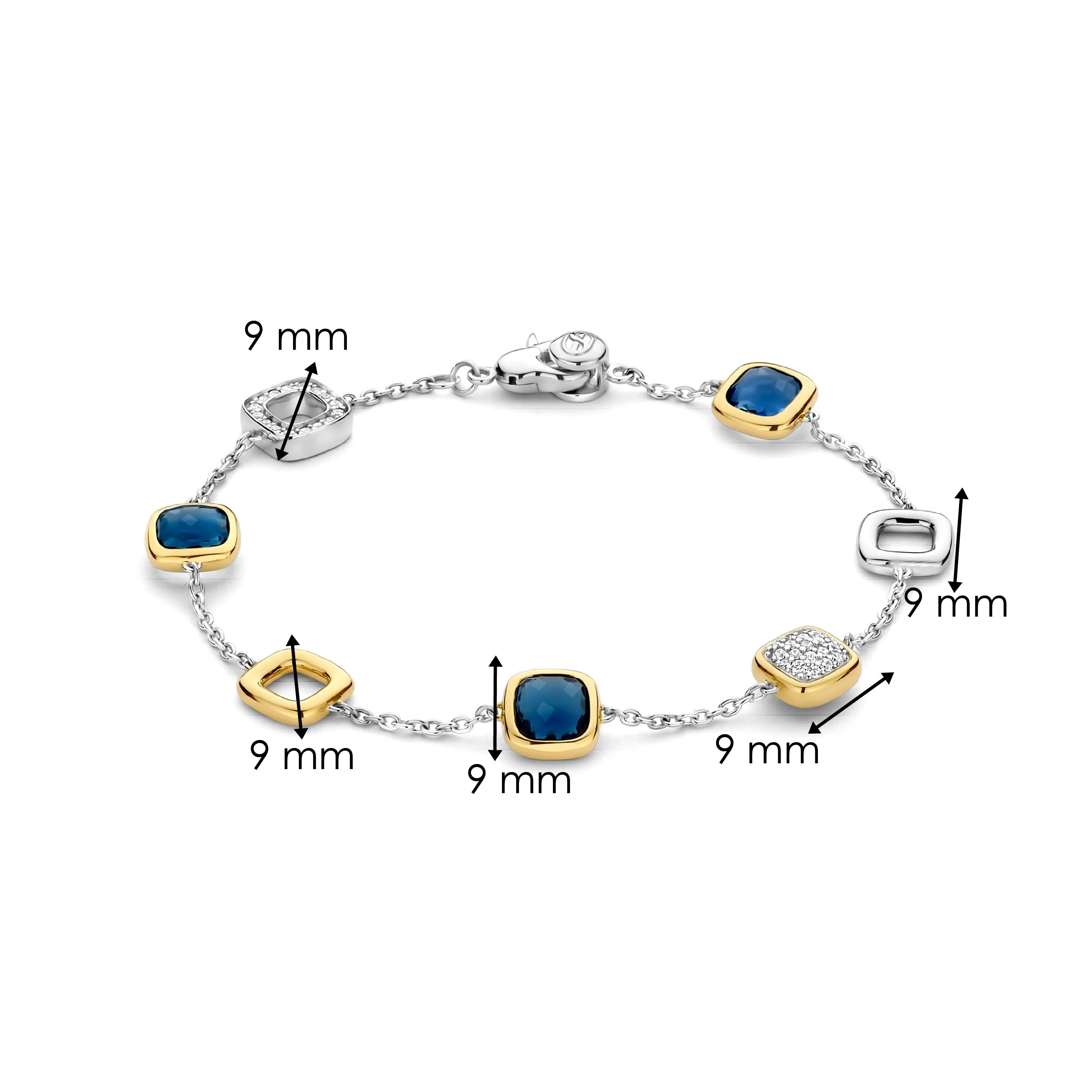 Blauwe Cushion Charm Armband - Image 5
