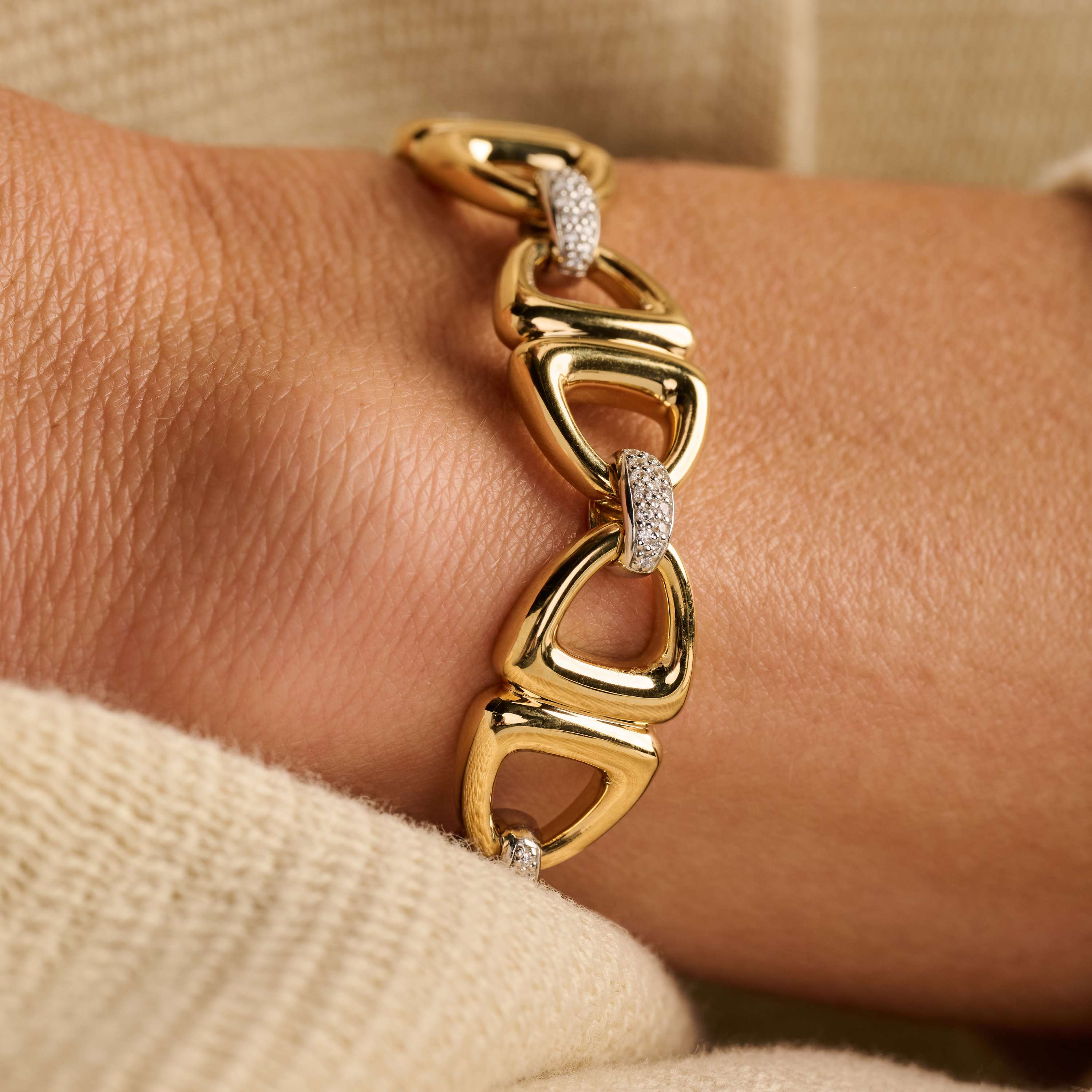 Connected Triangle Vintage Schakel Armband - Image 6