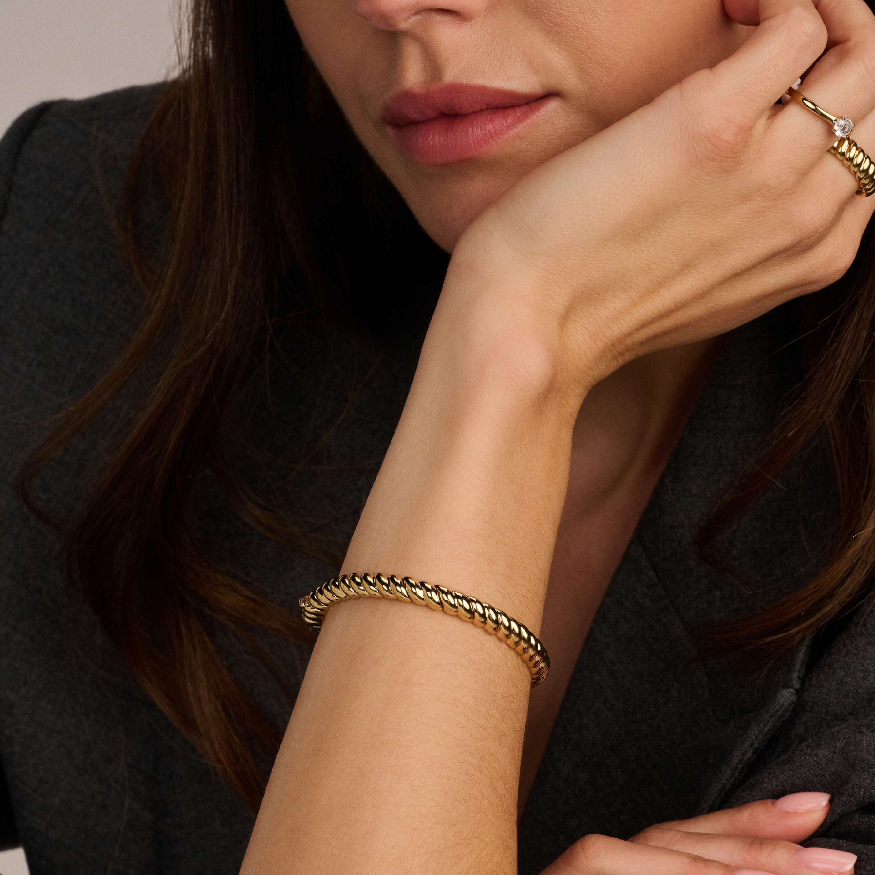 Vintage Geribbelde Bangle - Image 6