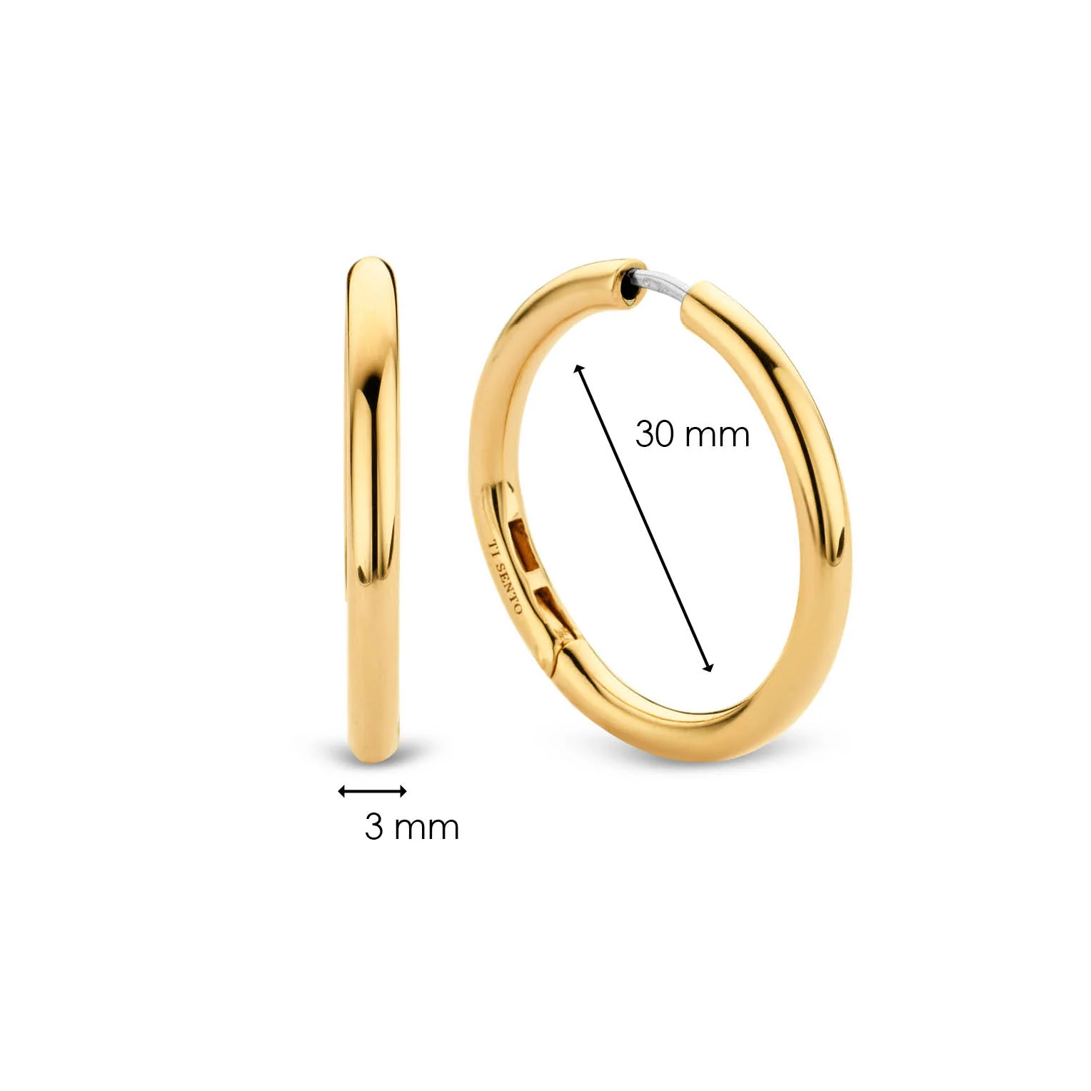 Classic Goudkleurige Oversized Hoops 30mm - Image 4