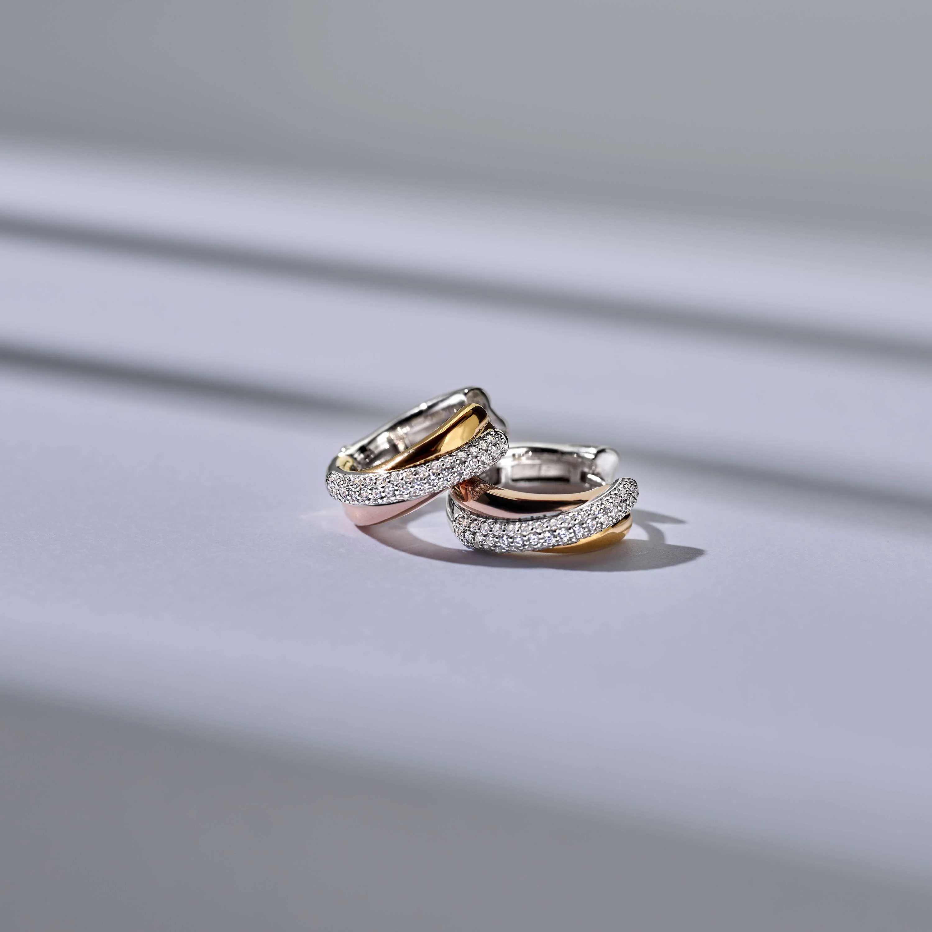 Tricolor Zirkonia Crossover Hoops - Image 10