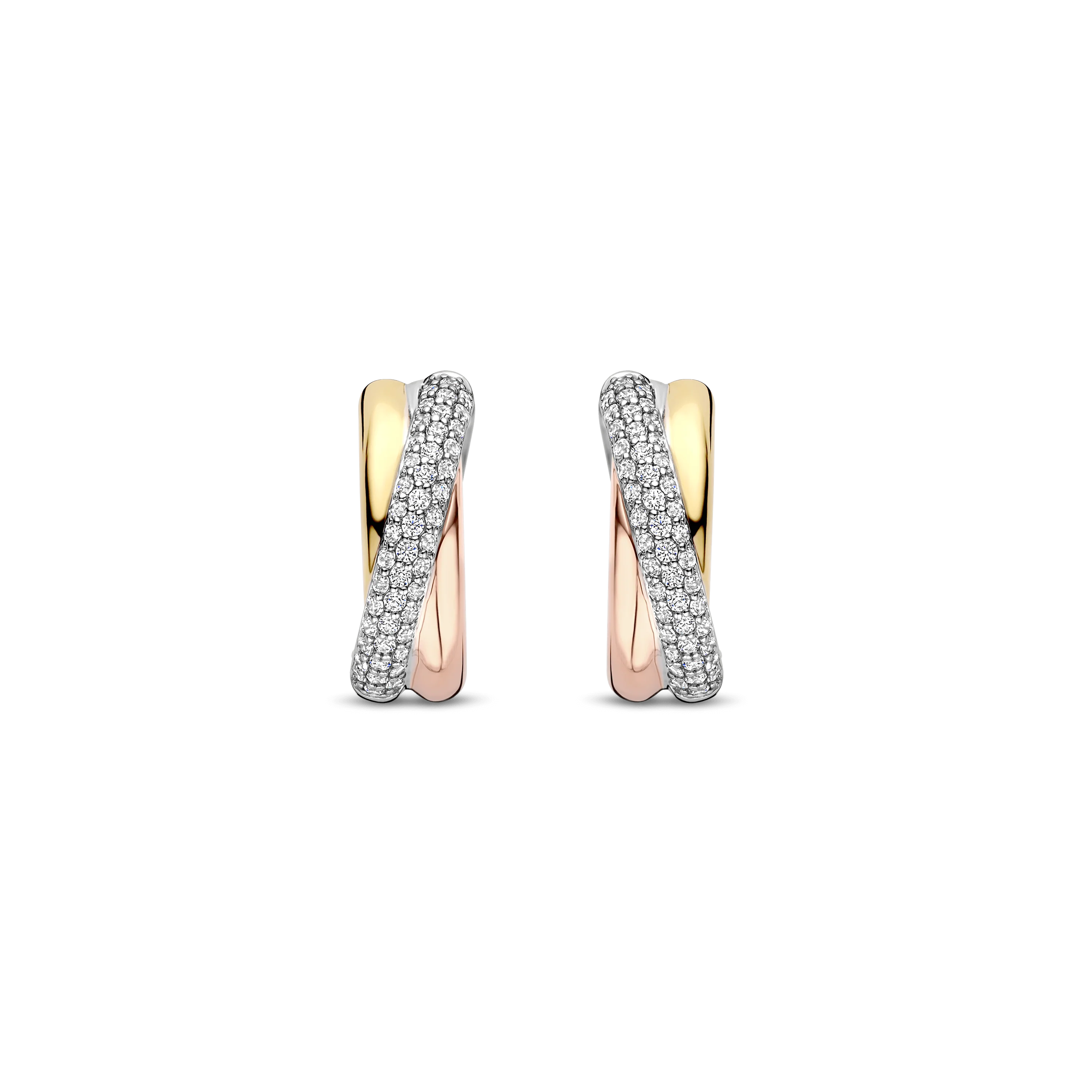 Tricolor Zirkonia Crossover Hoops - Image 2