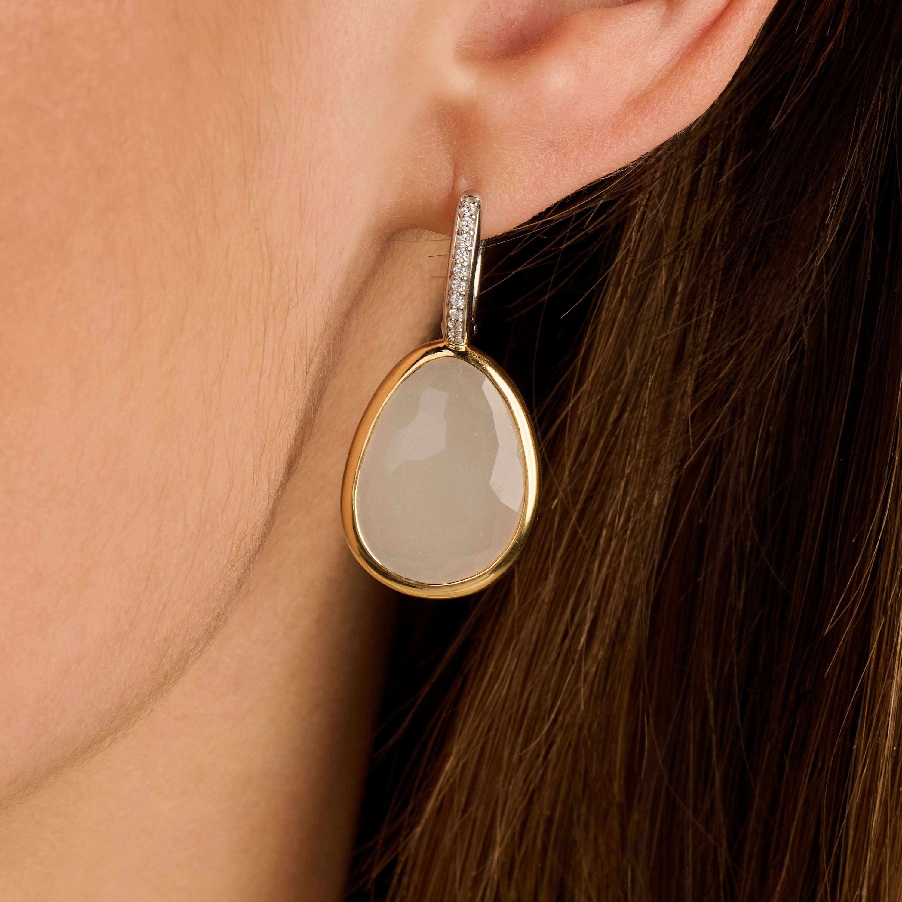 Lange oorbellen met  luxe steen - Image 6