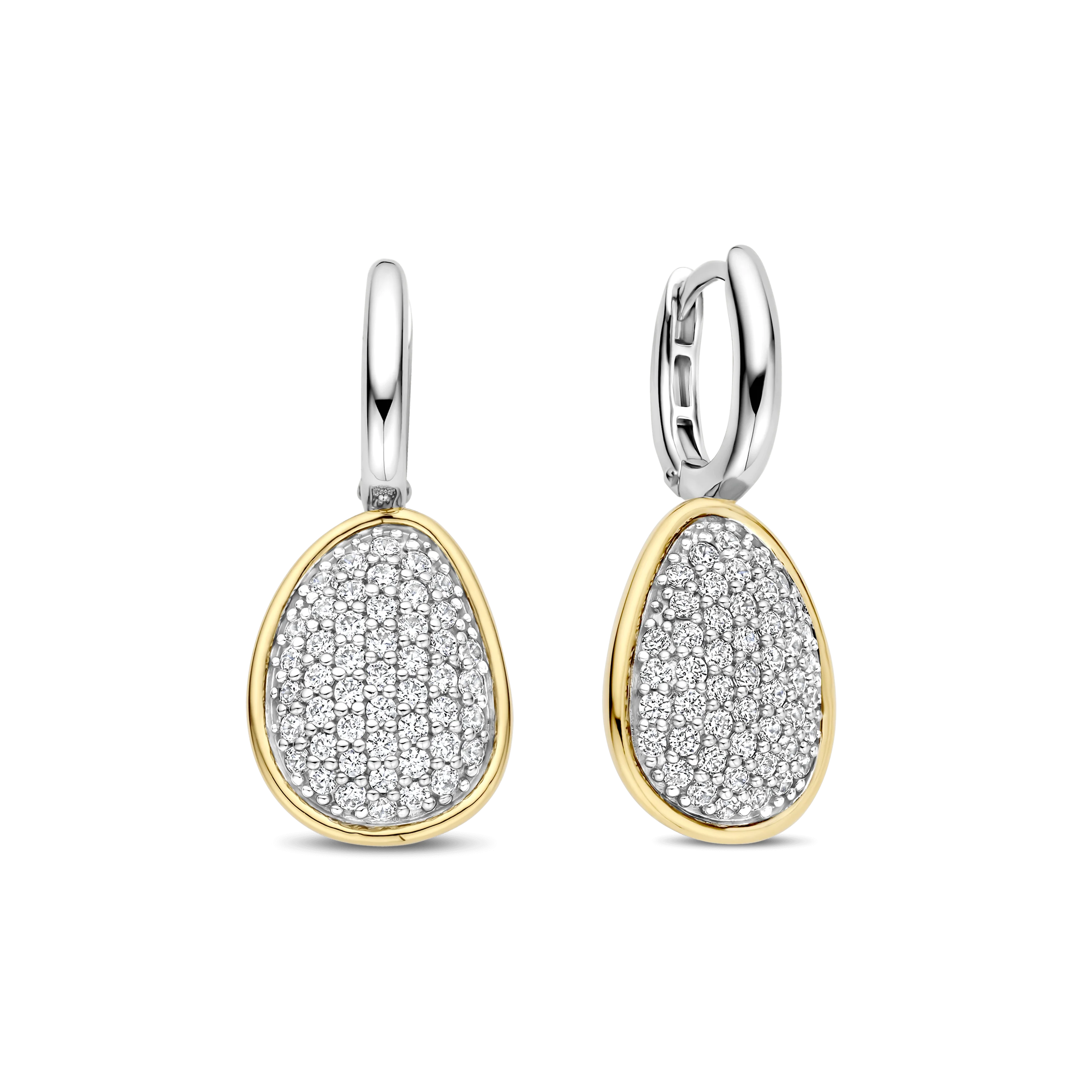 Lange oorbellen met  luxe steen