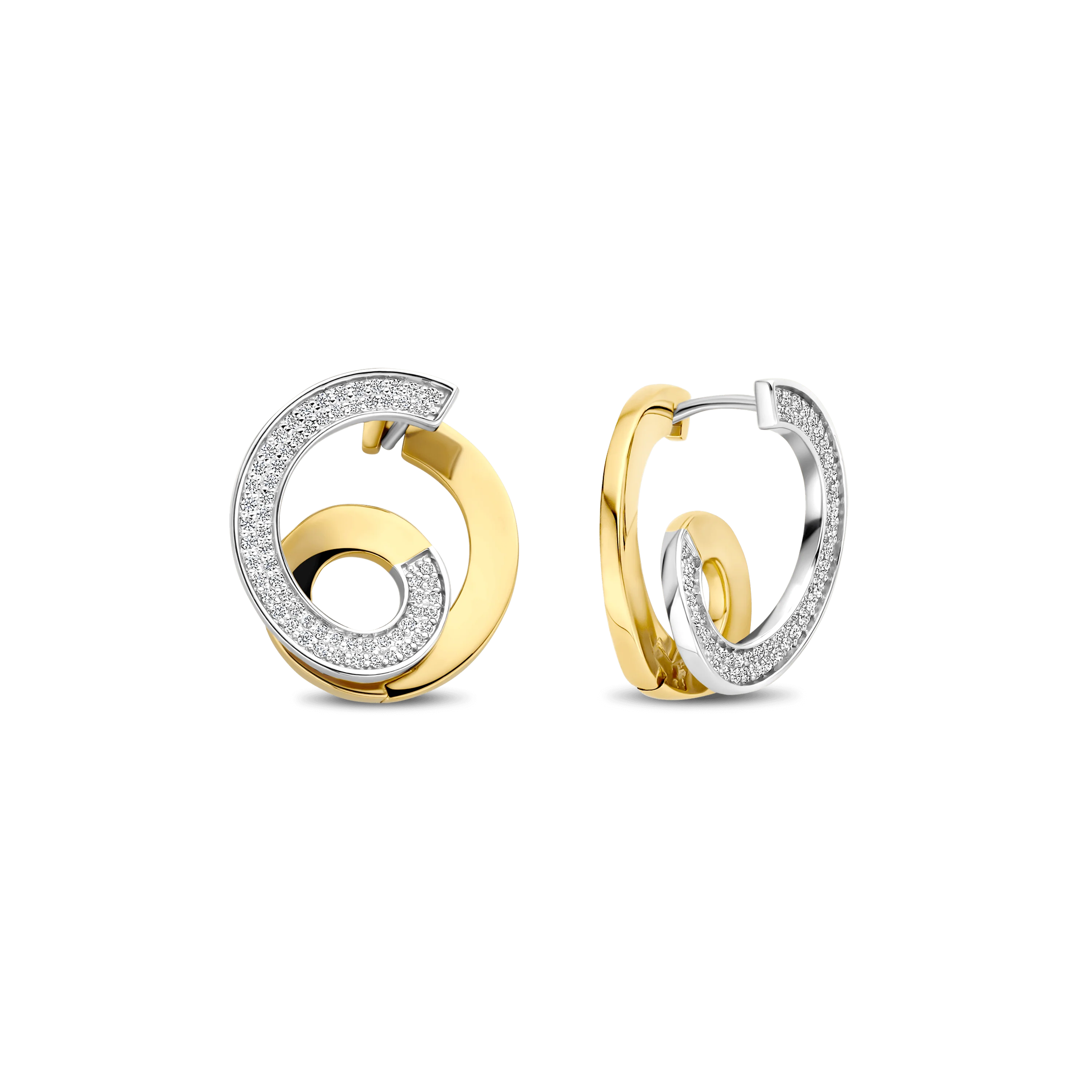 Sculptural Twisted Zirkonia Oorbellen