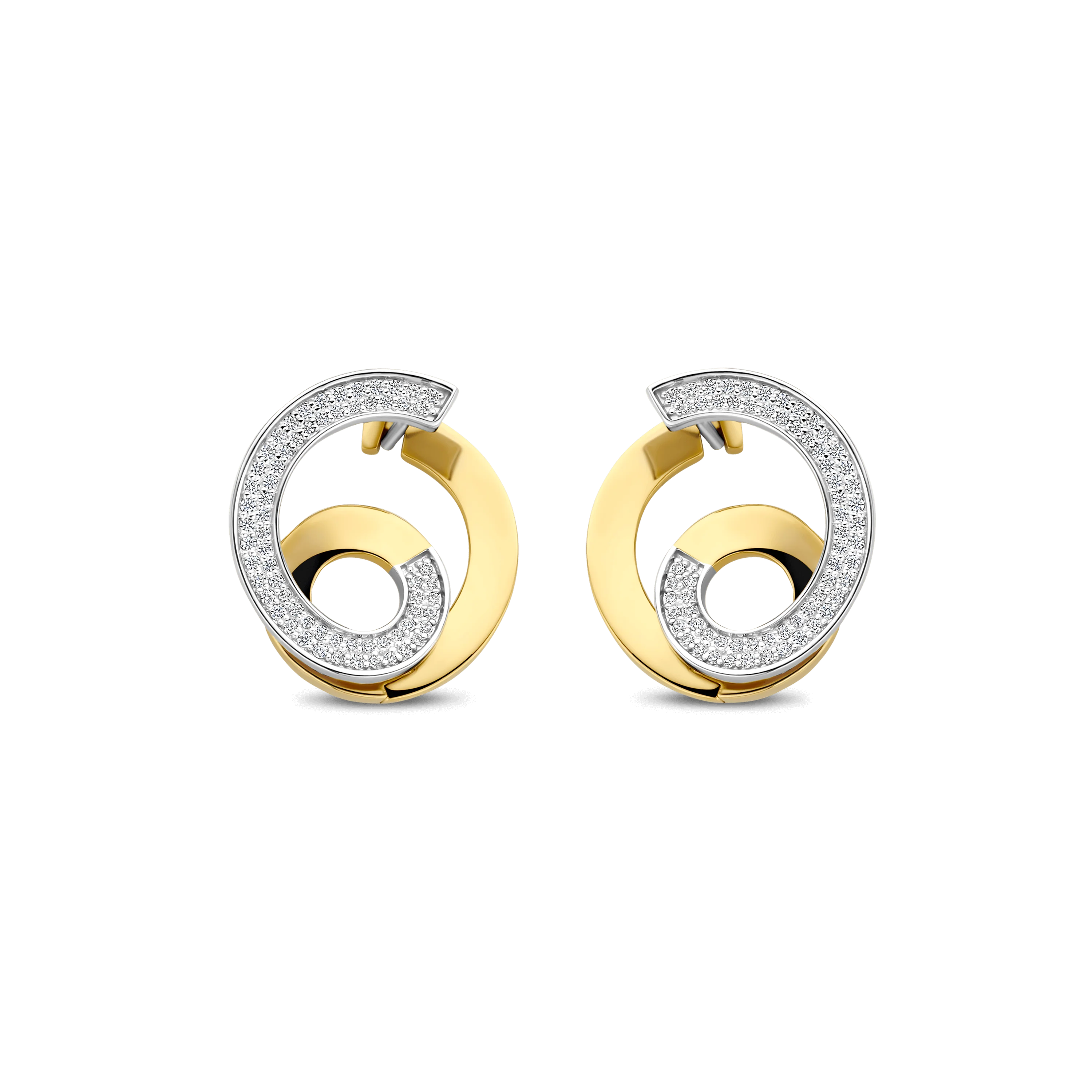 Sculptural Twisted Zirkonia Oorbellen - Image 2