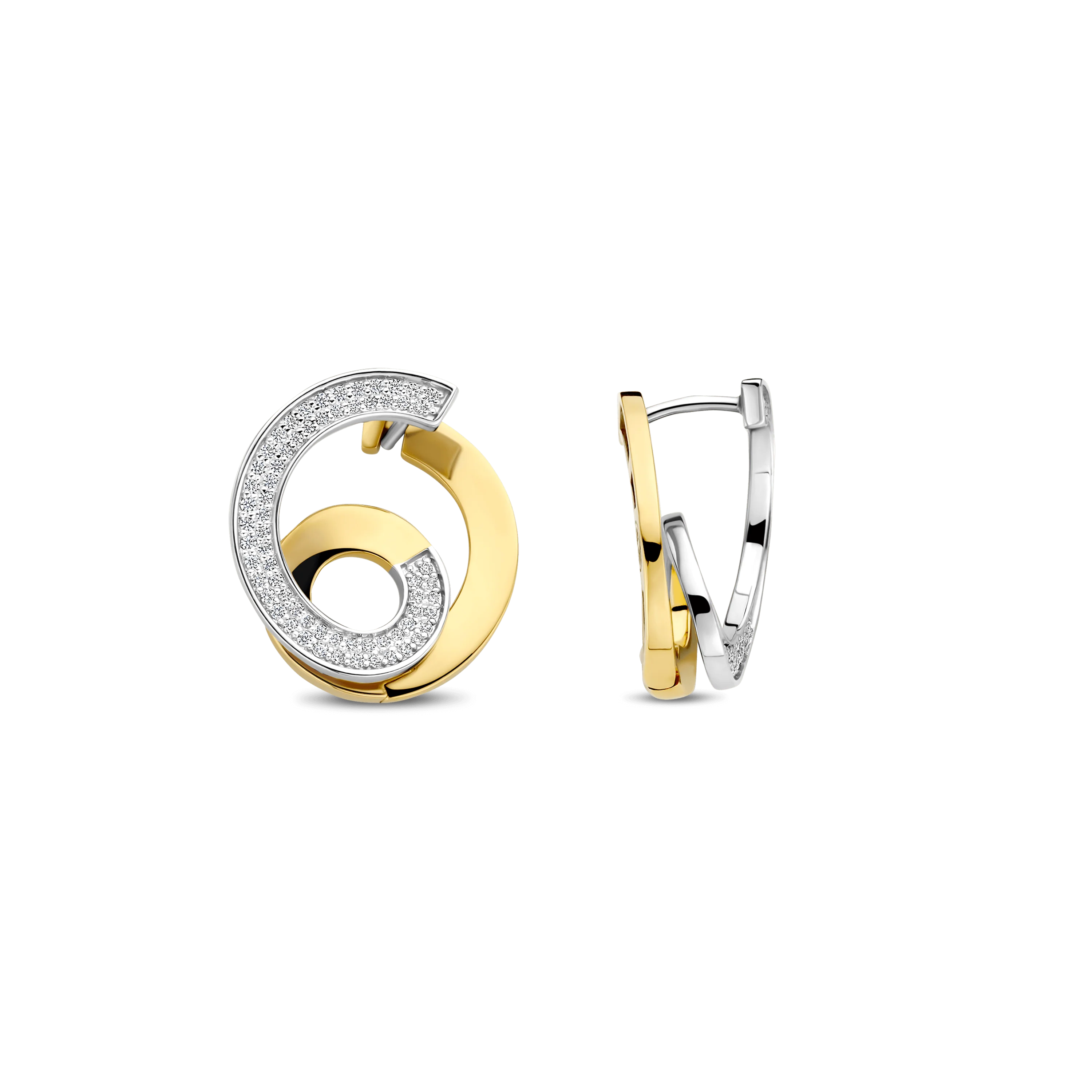 Sculptural Twisted Zirkonia Oorbellen - Image 3