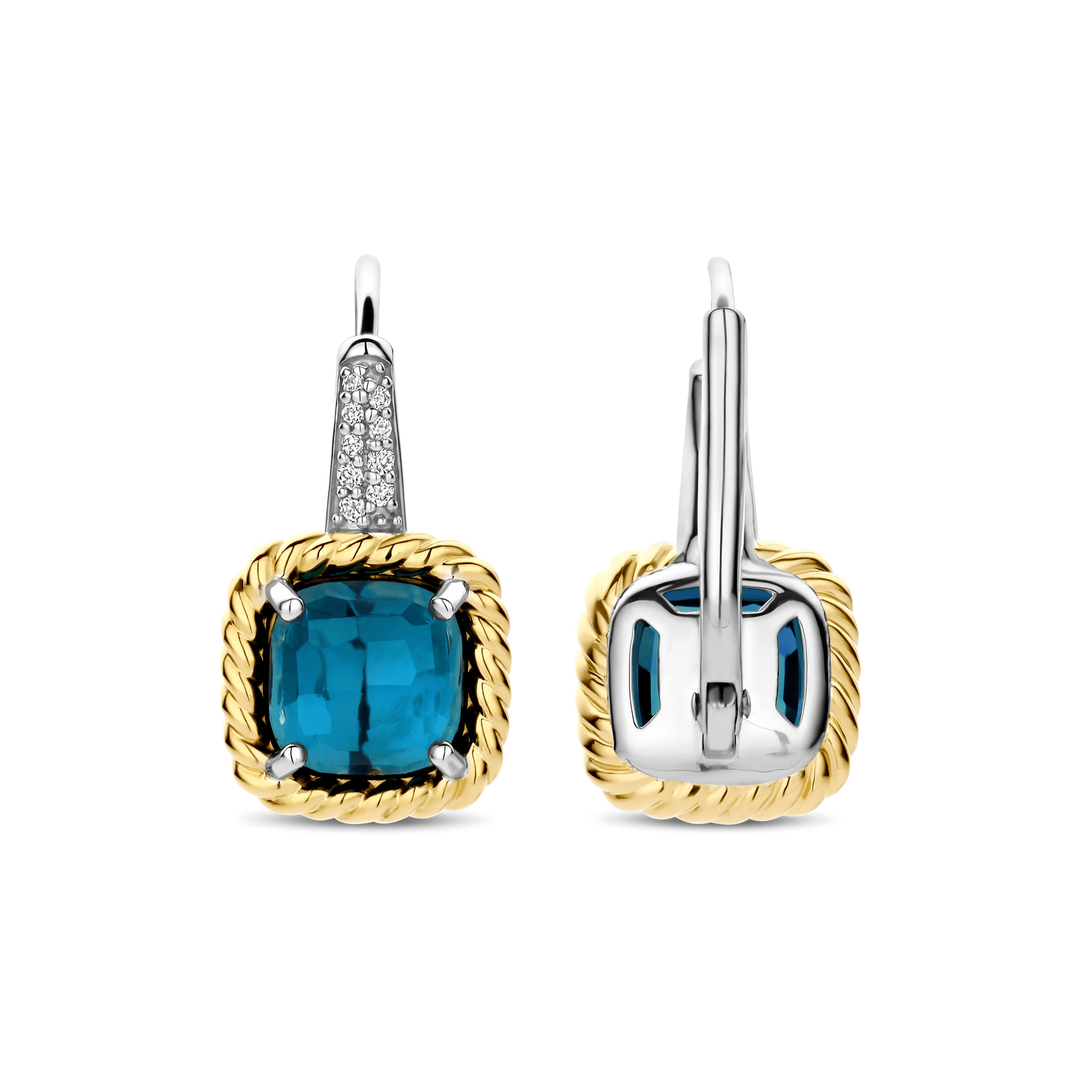 Blauwe Zirkonia Cushion Hoops - Image 3