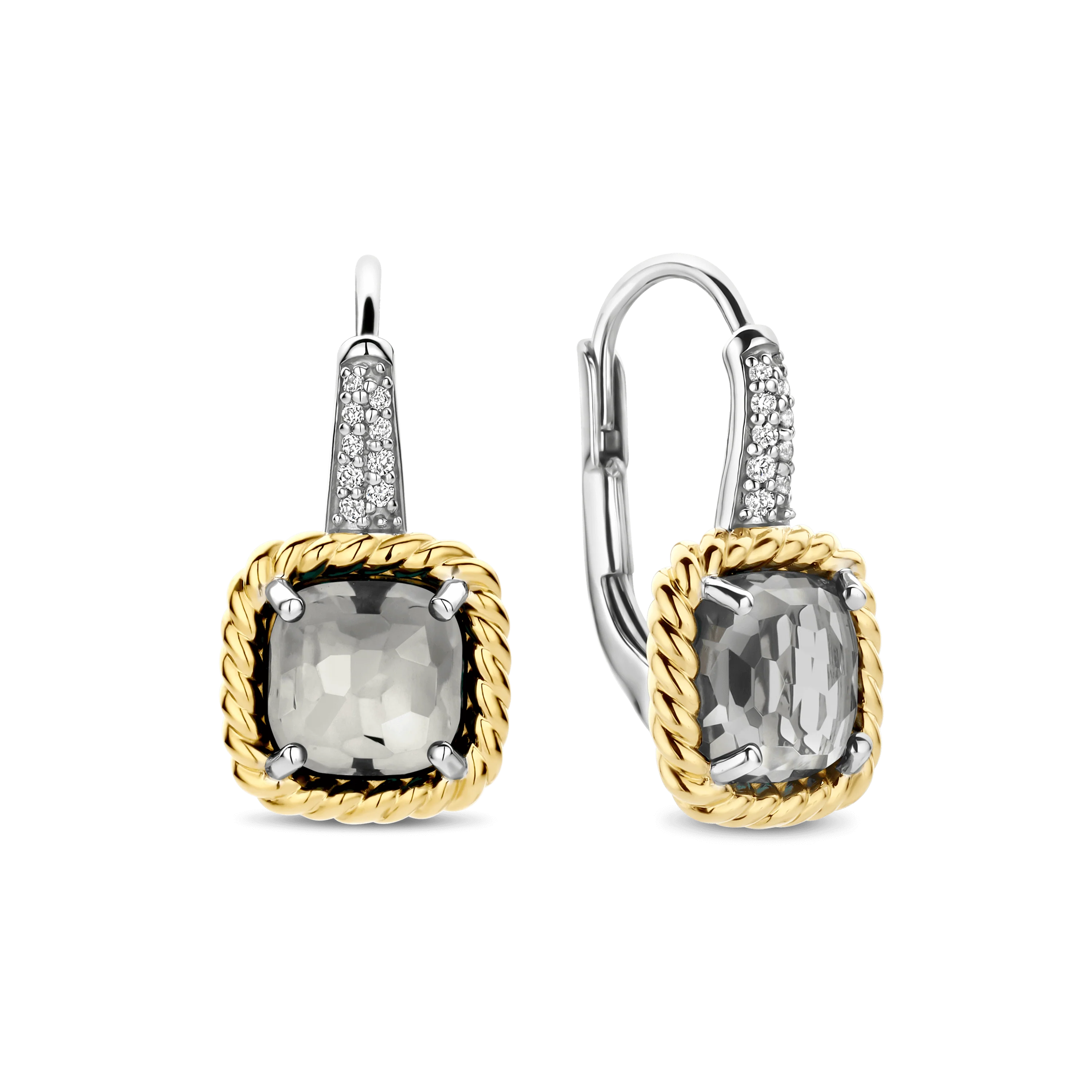 Grijze Zirkonia Cushion Hoops