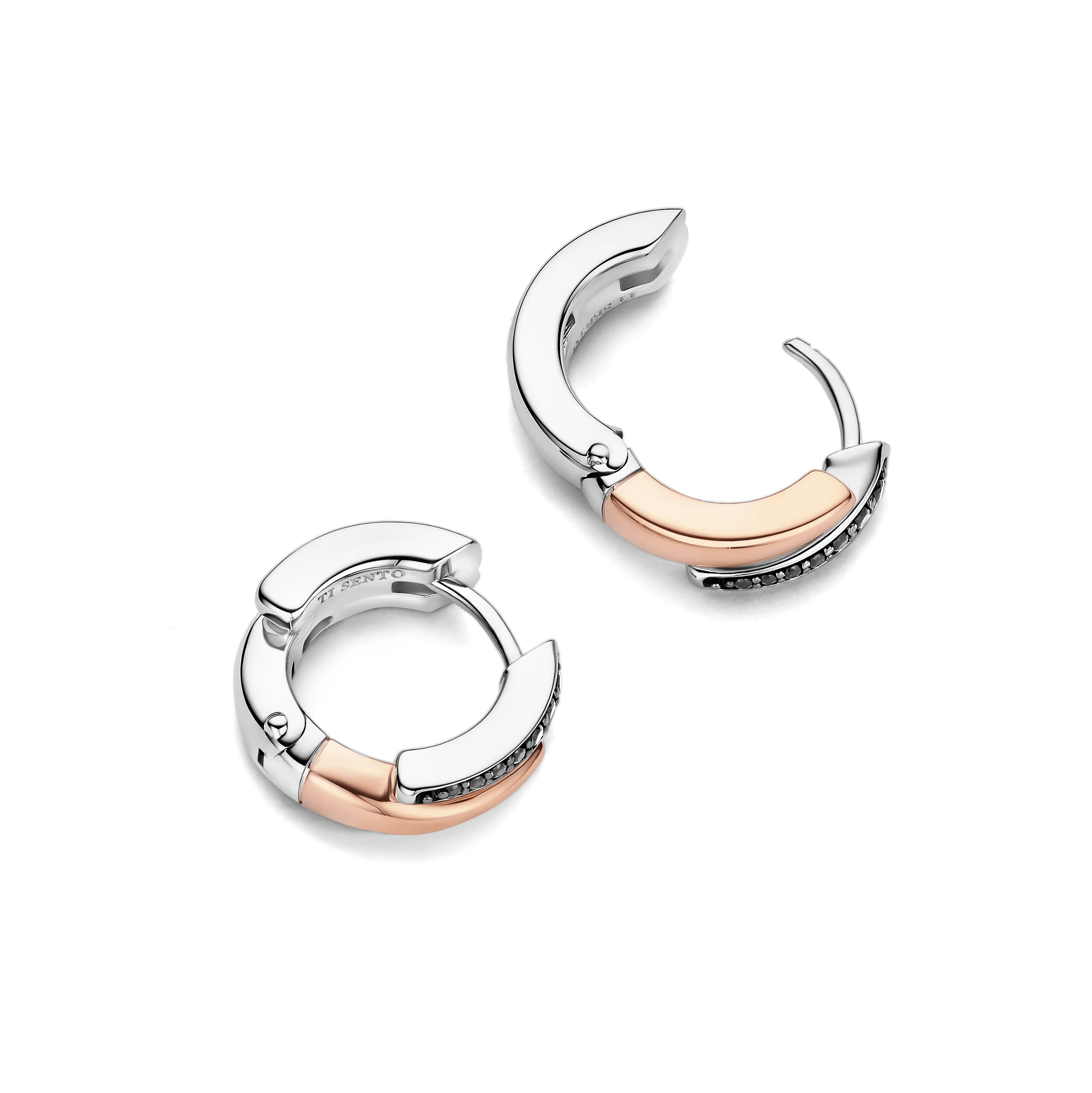 Zwarte Zirkonia Layered Hoops - Image 3