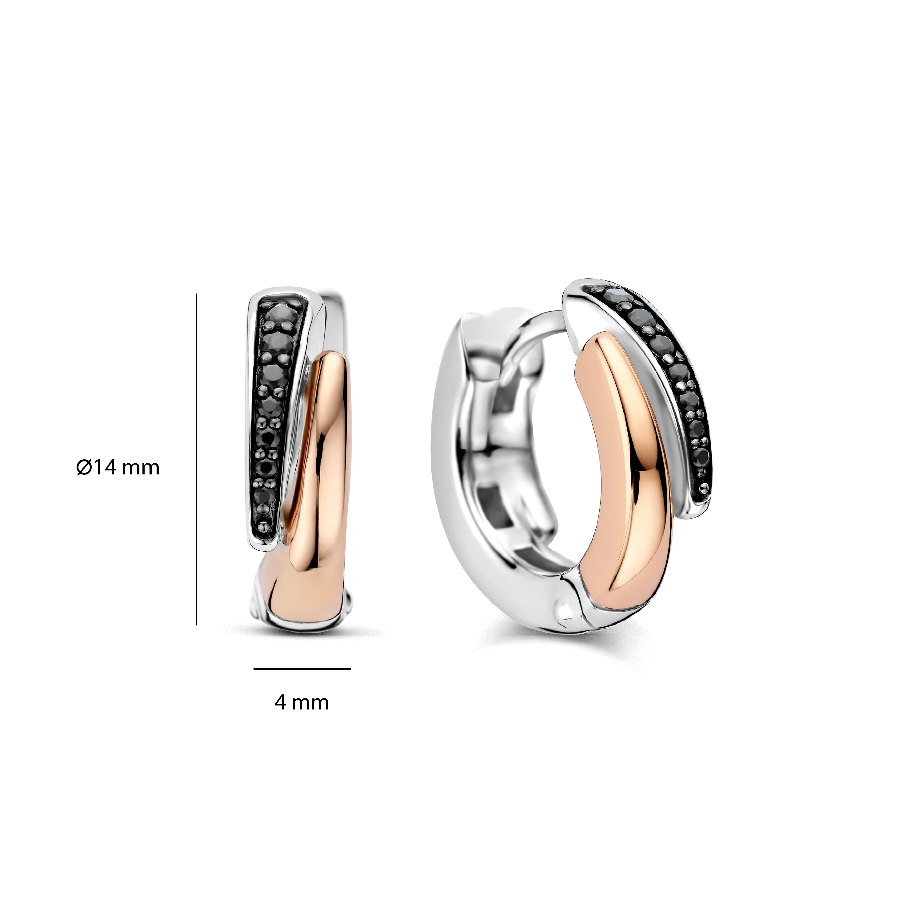 Zwarte Zirkonia Layered Hoops - Image 4
