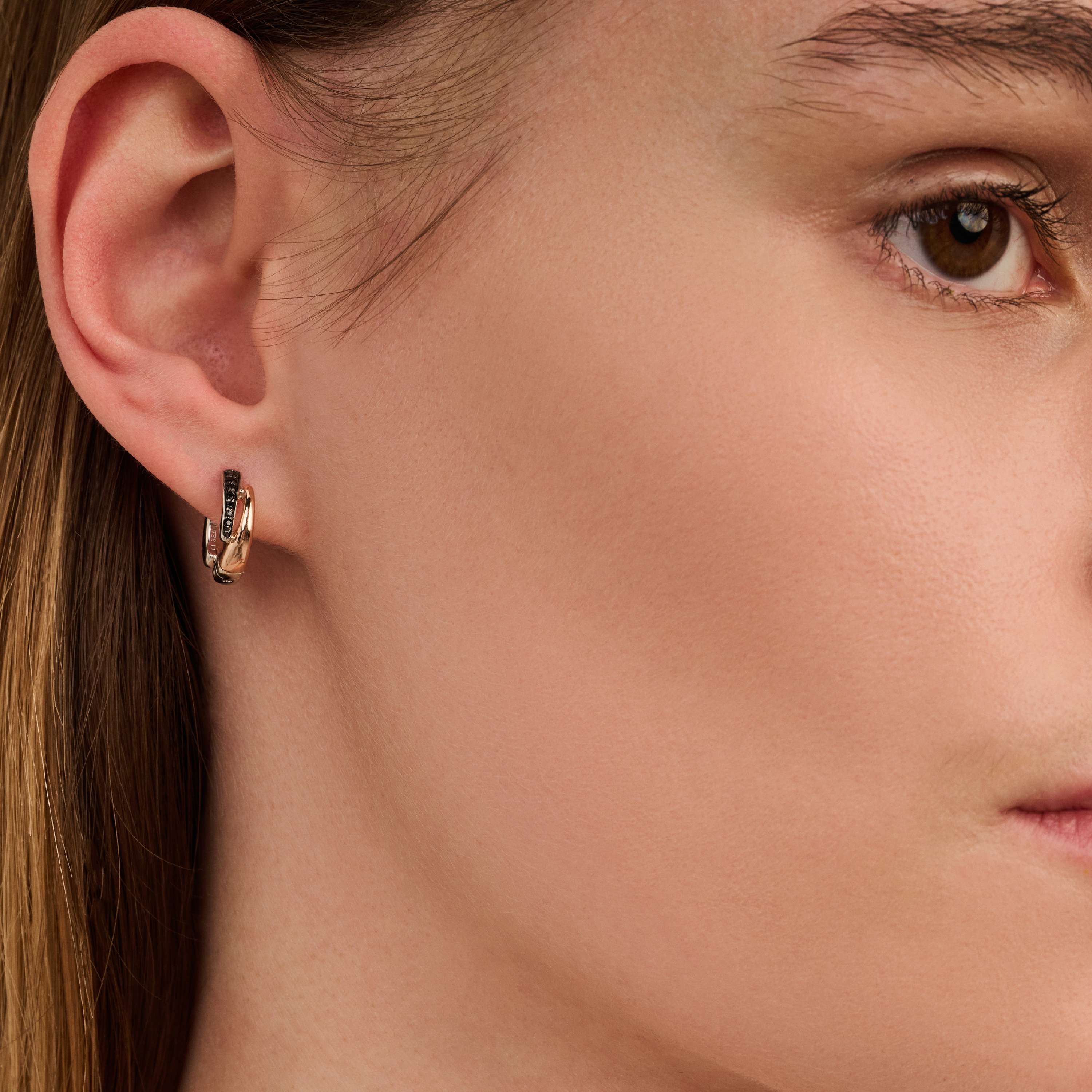 Zwarte Zirkonia Layered Hoops - Image 6