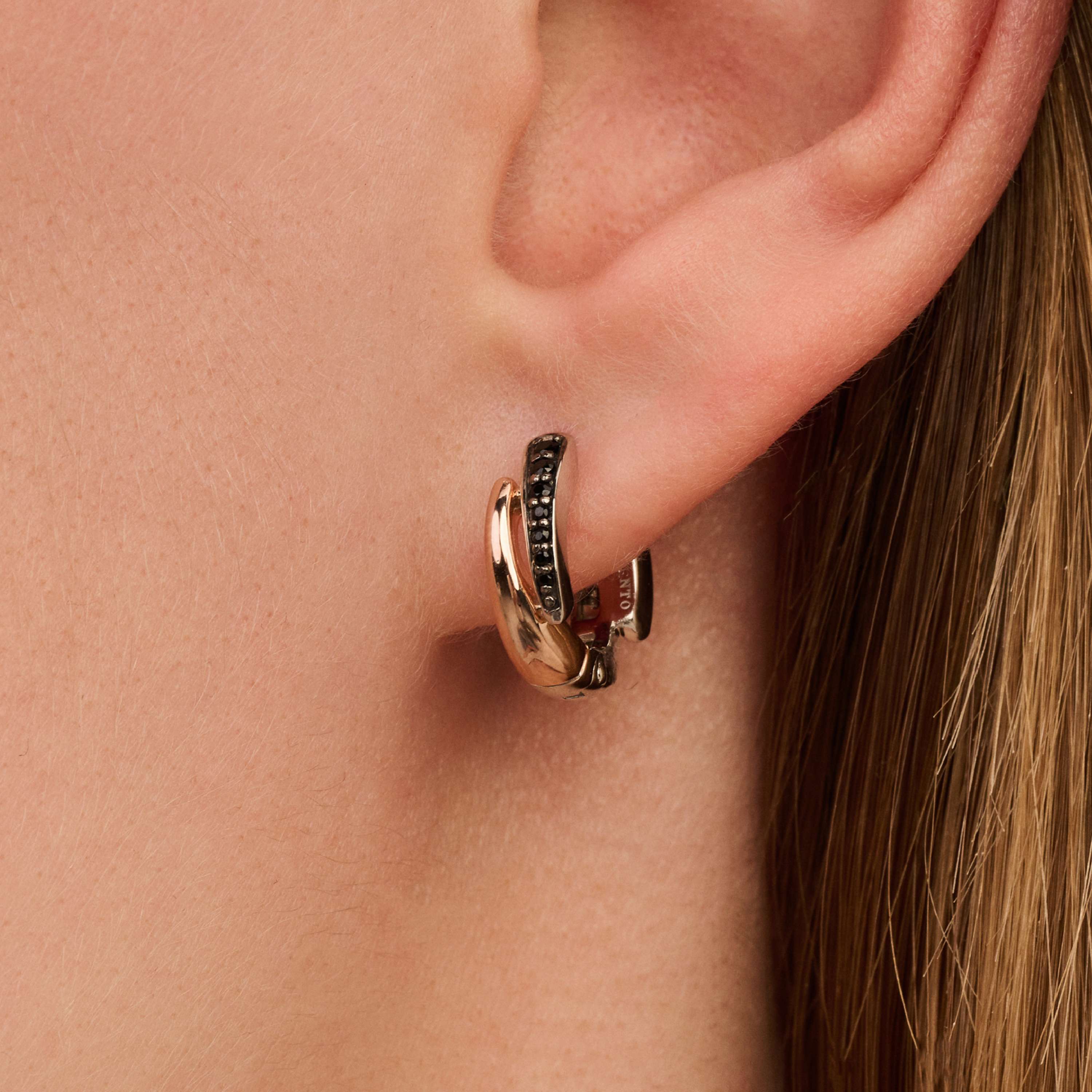 Zwarte Zirkonia Layered Hoops - Image 7