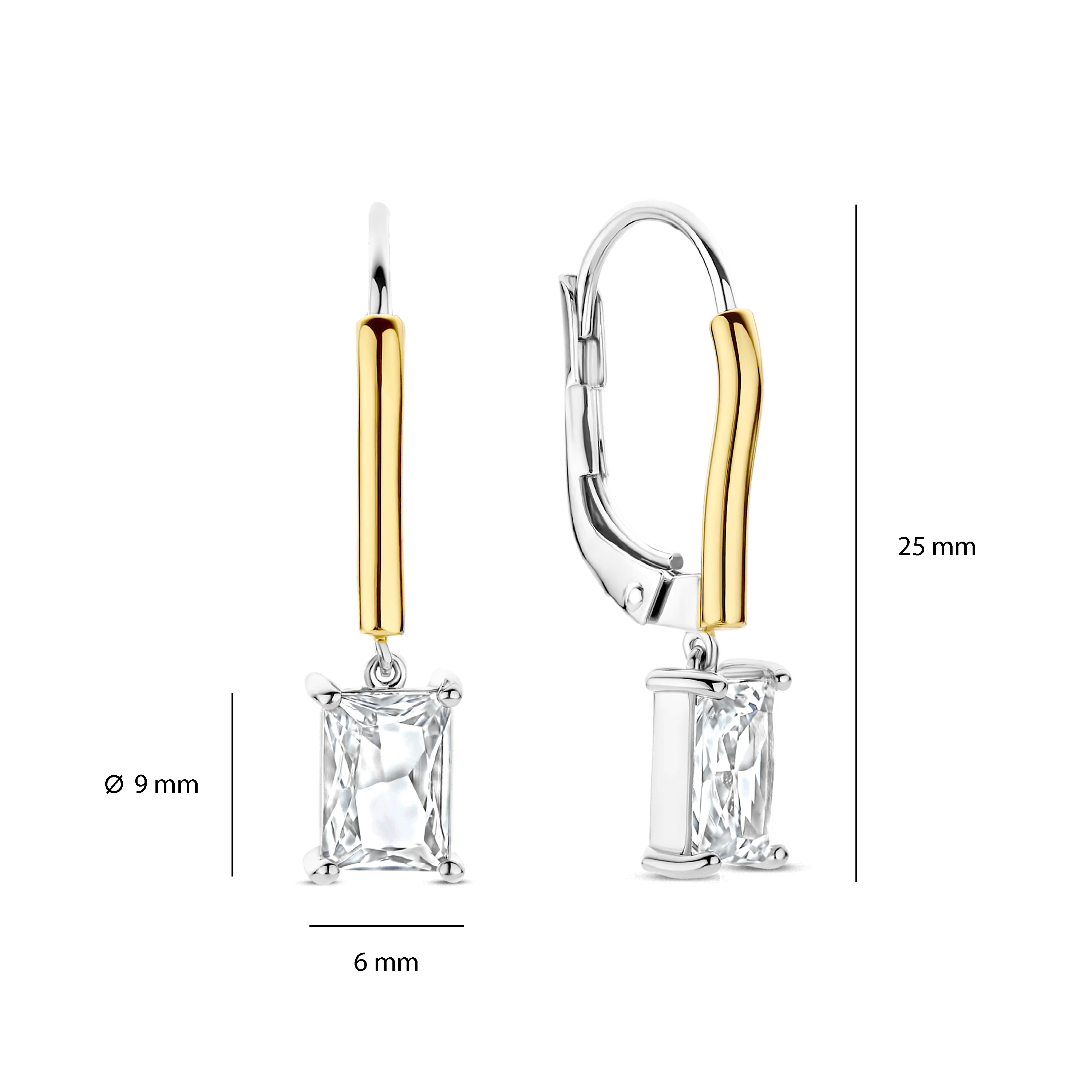 Rectangular Zirkonia Hoops - Image 3