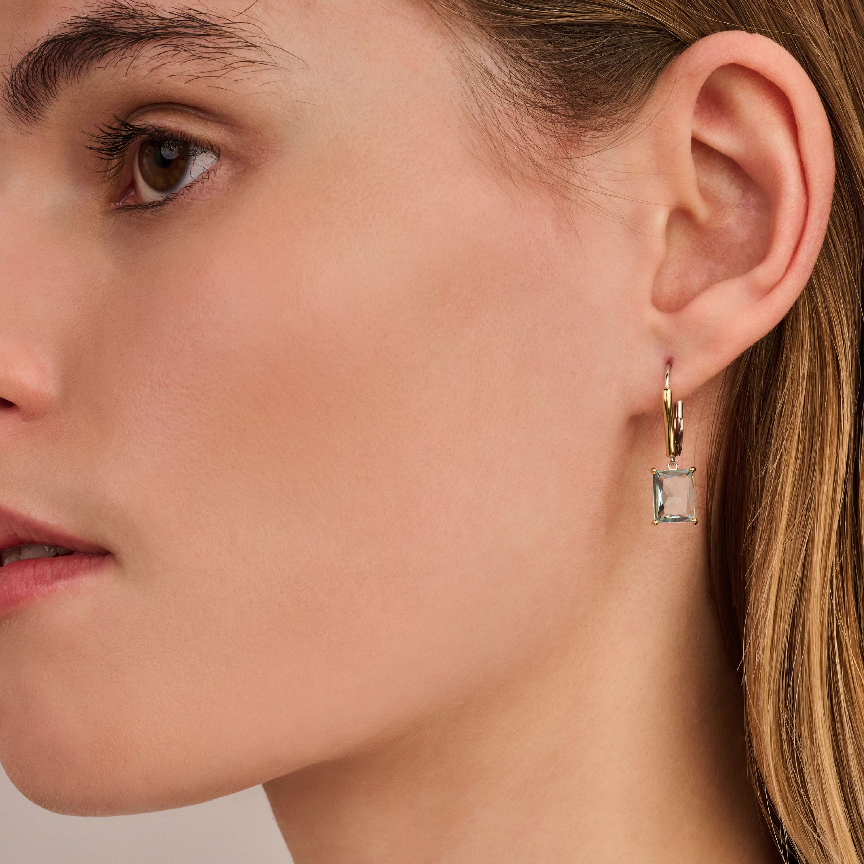 Rectangular Zirkonia Hoops - Image 5