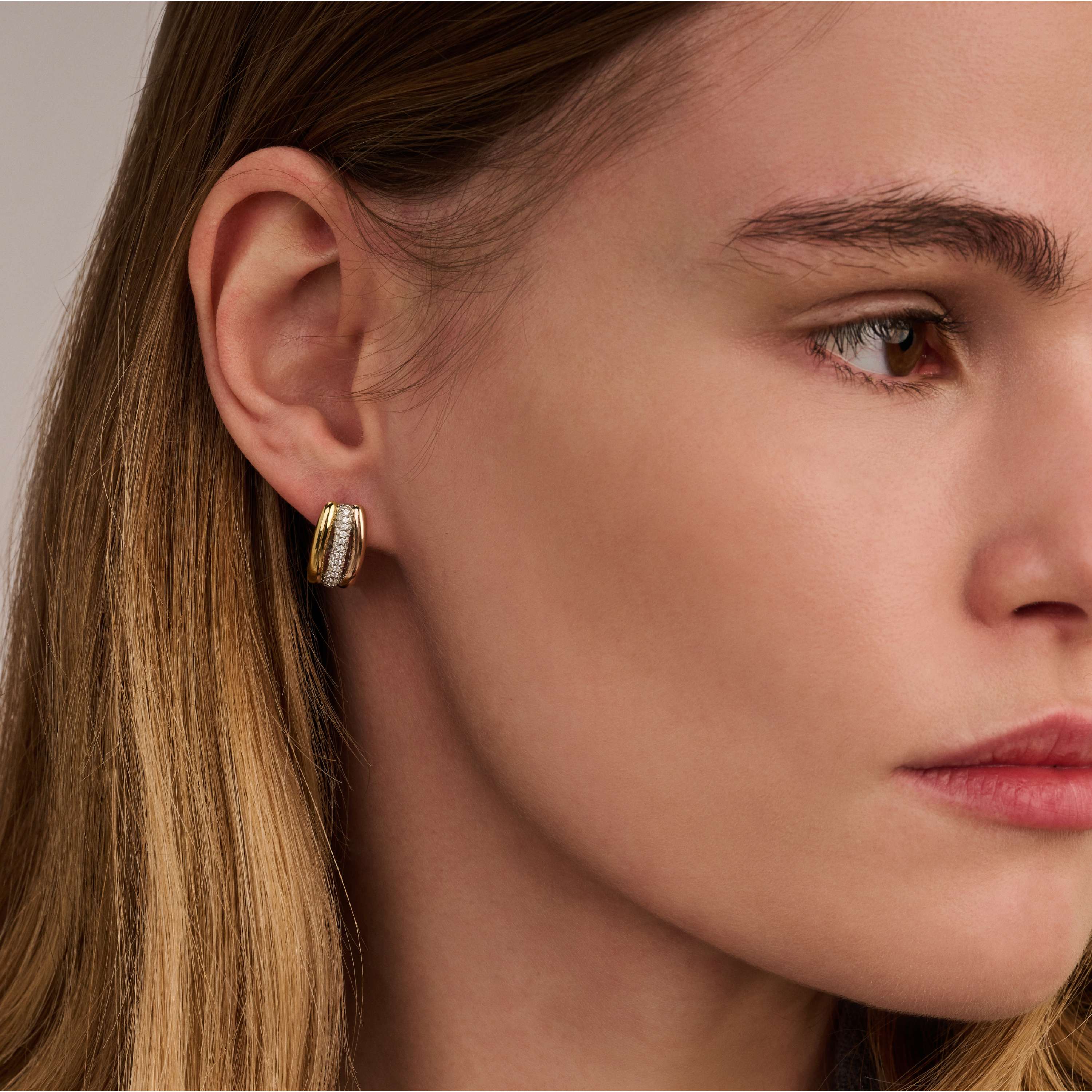 Tricolor Triple Circle Zirkonia Hoops - Image 5