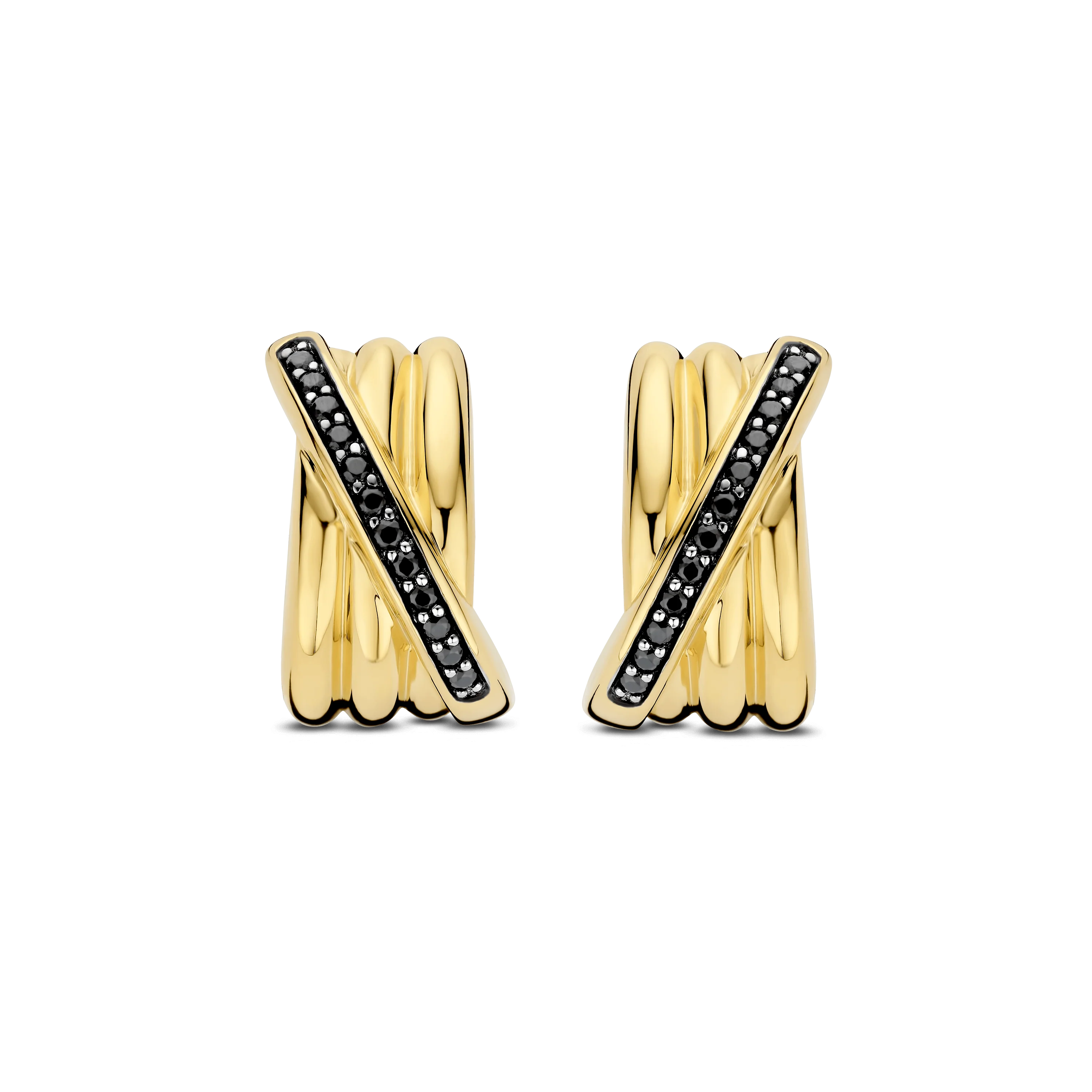 Zwarte Zirkonia Crossover Hoops - Image 2