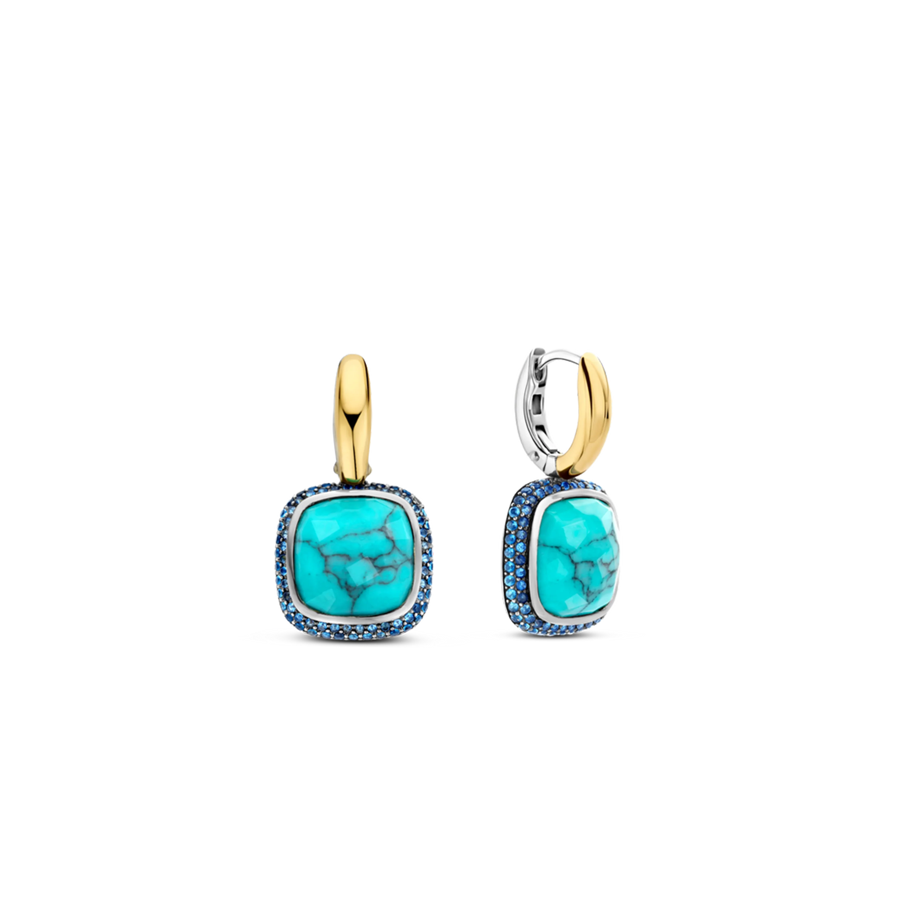 Turqoise Zirkonia Cushion Hoops
