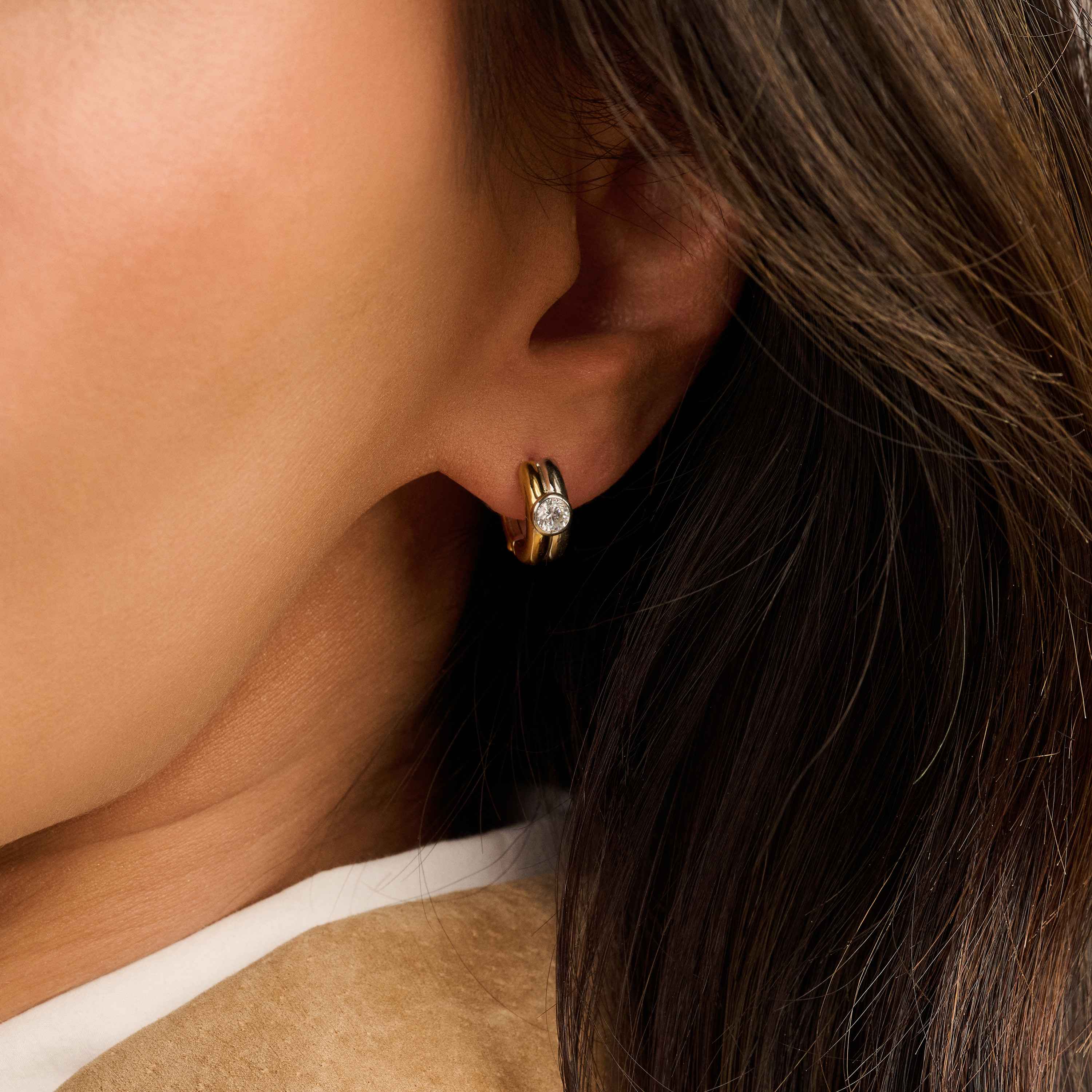 Double Ring Hoops met steen - Image 8