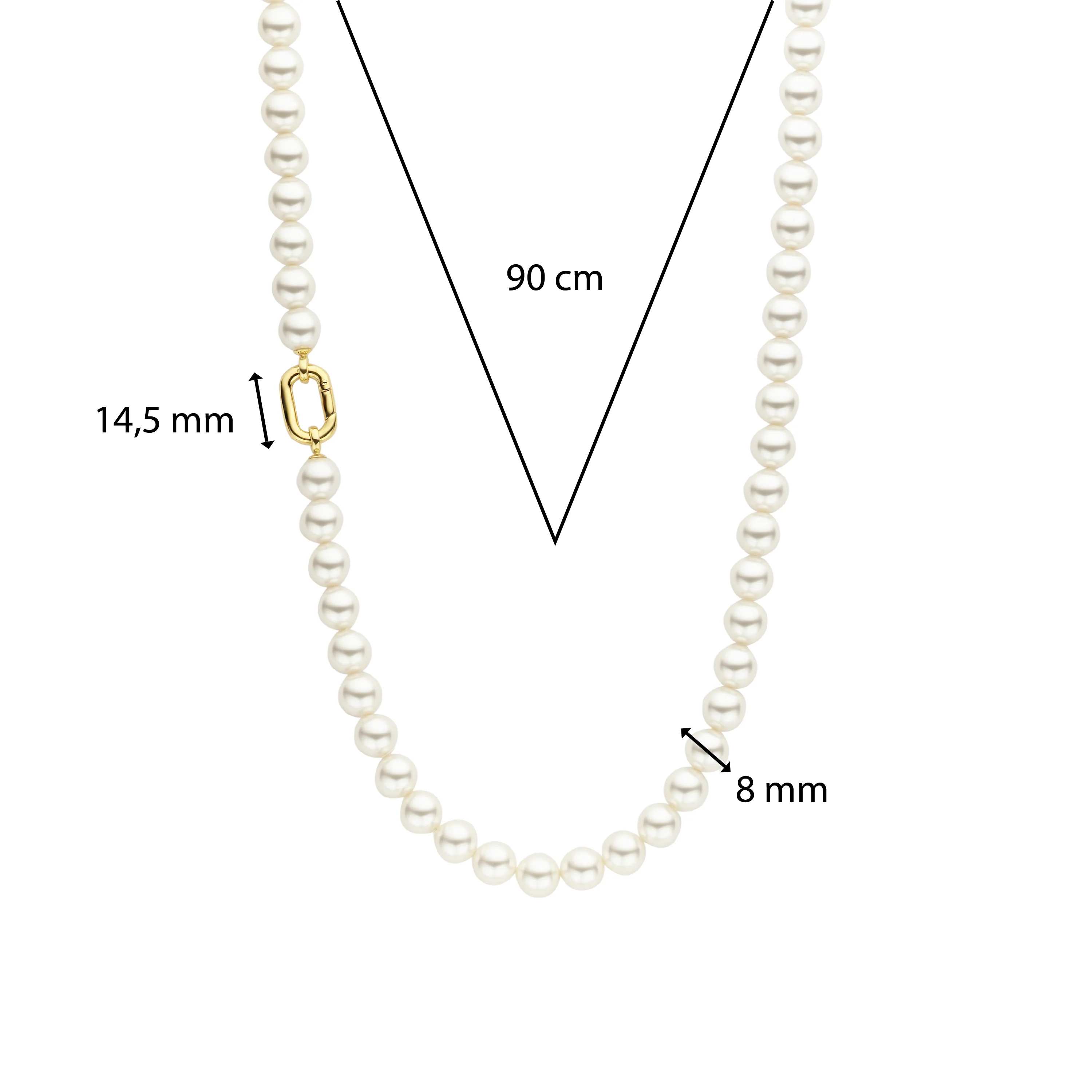 Lange Parel Ketting met schakel 90cm - Image 6
