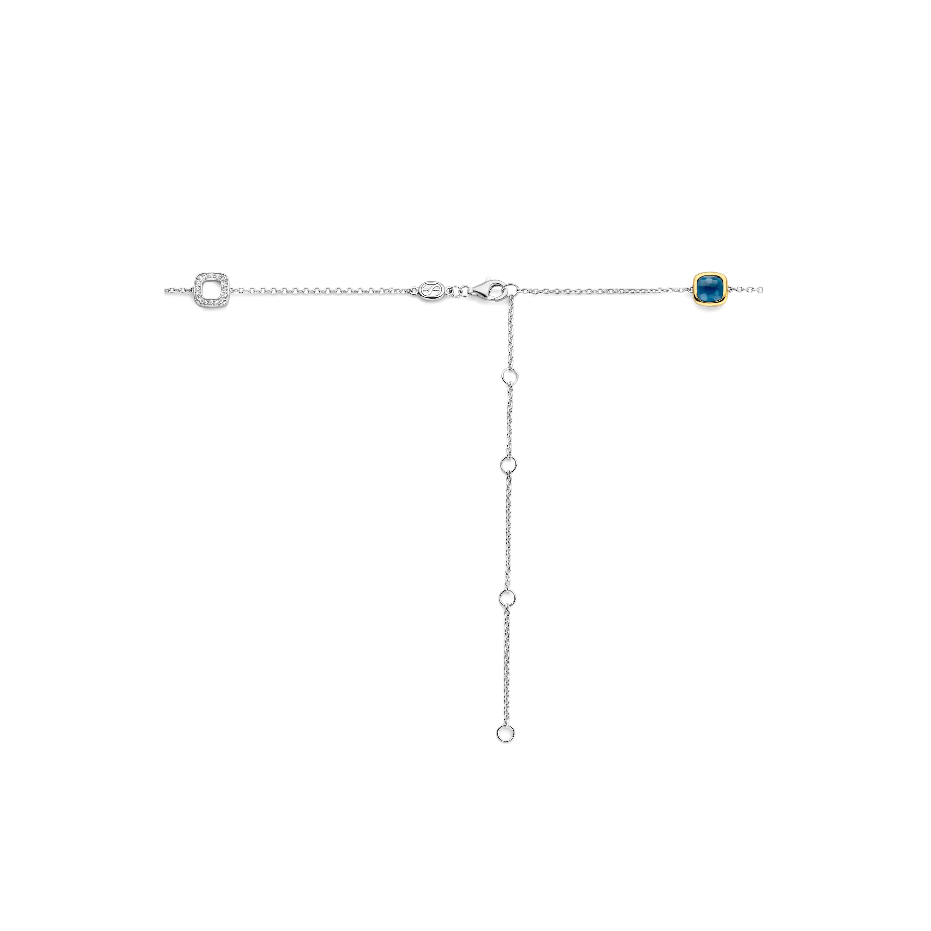 Blauwe Cushion Charm Ketting - Image 3