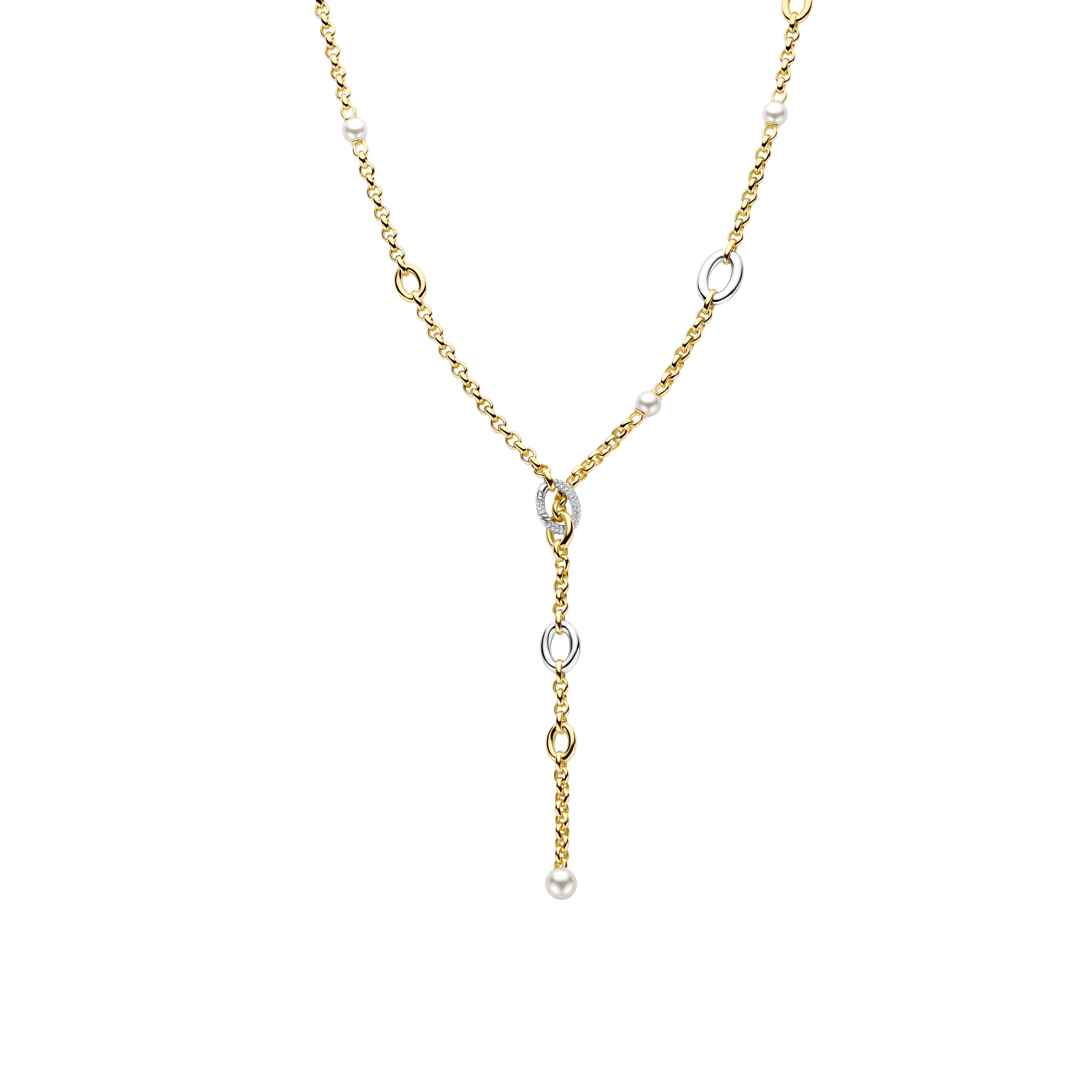 Y-vorm Connected Zirkonia Parel Ketting