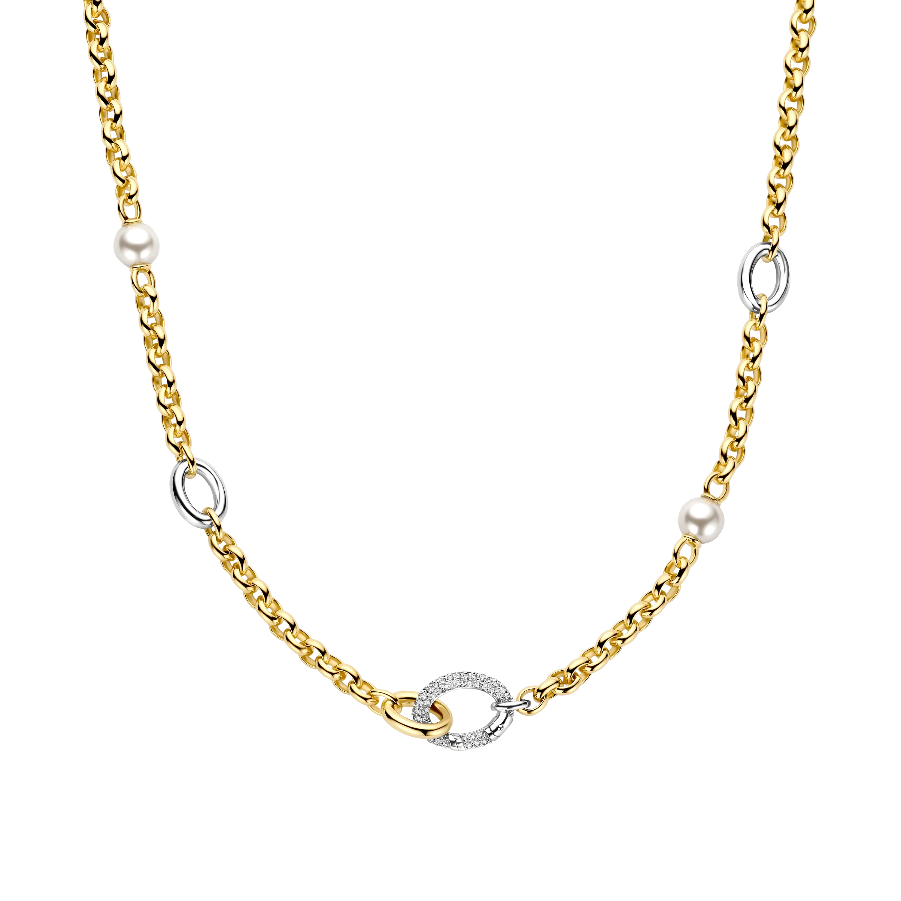 Connected Zirkonia Parel Ketting