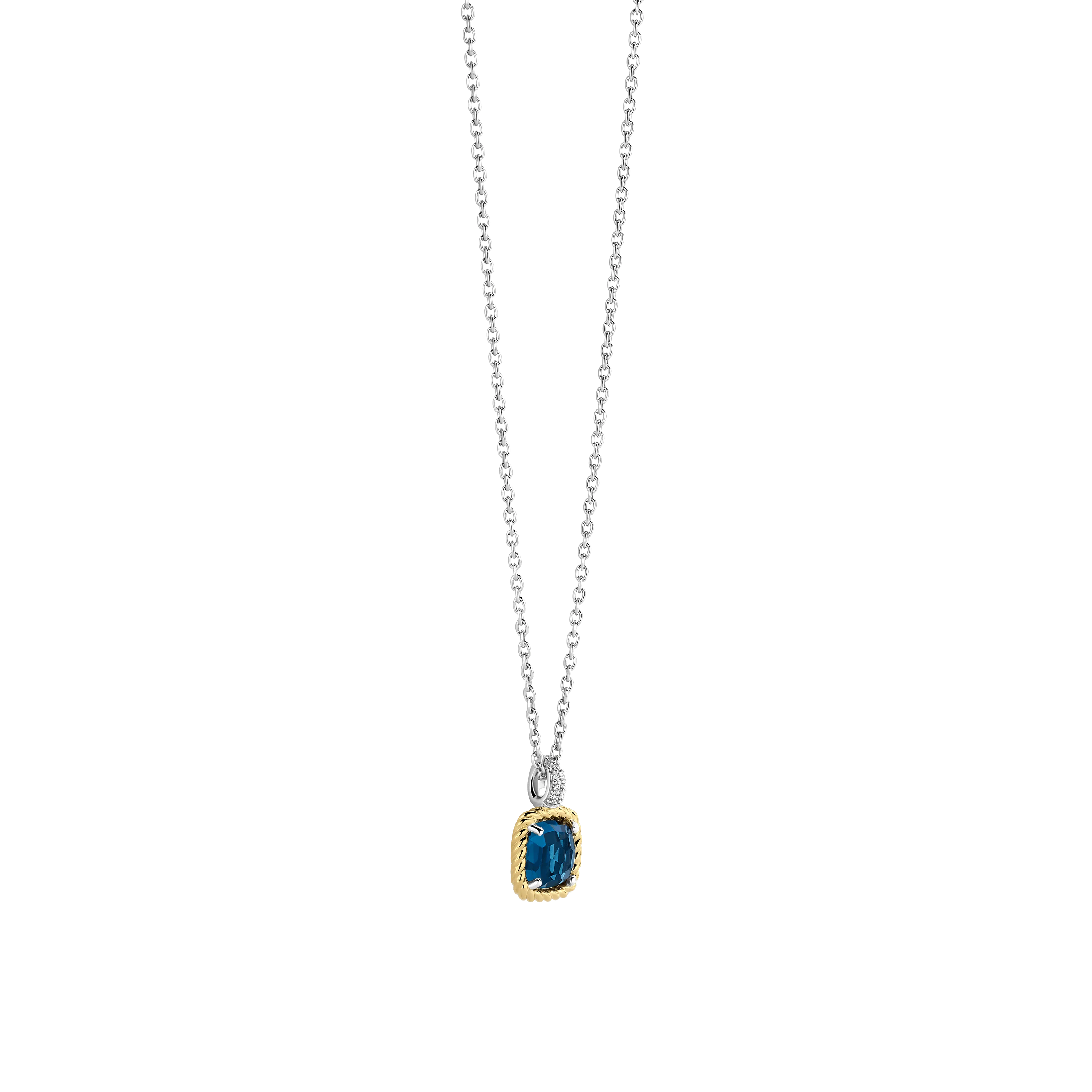 Blauwe Zirkonia Cushion Ketting - Image 2
