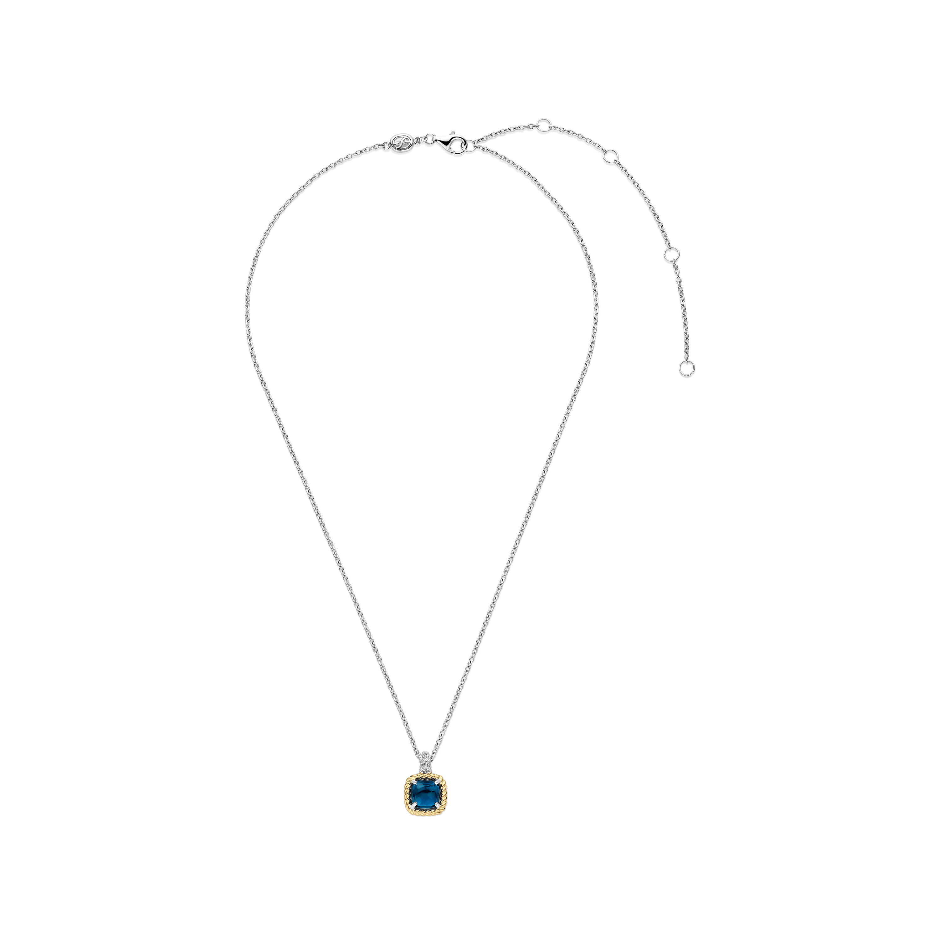 Blauwe Zirkonia Cushion Ketting - Image 4