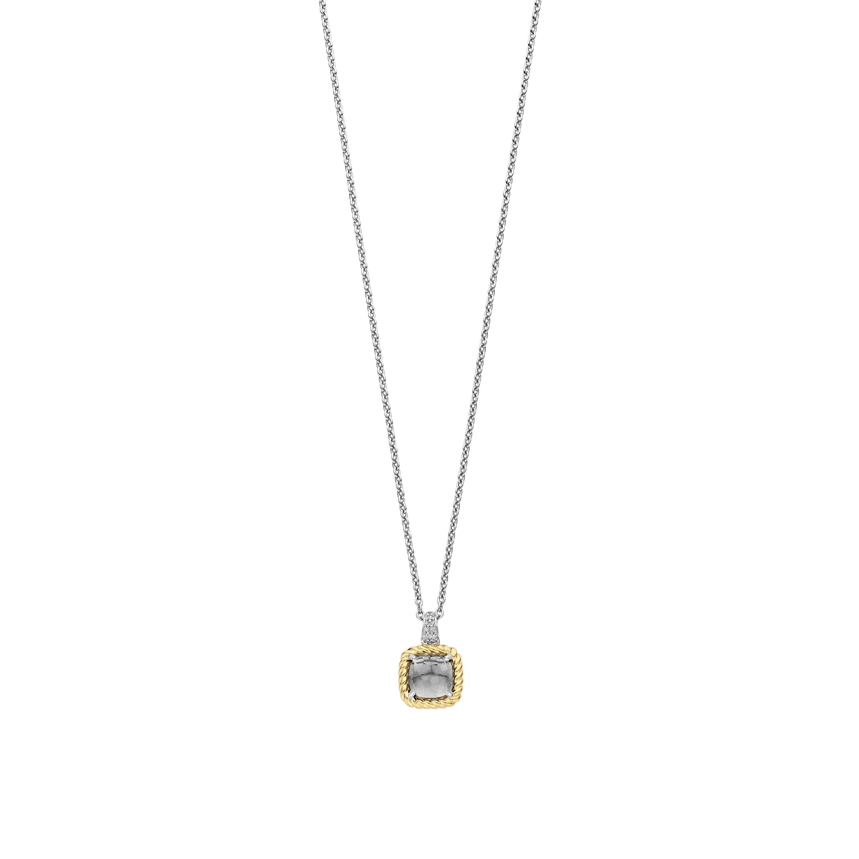 Grijze Zirkonia Cushion Ketting