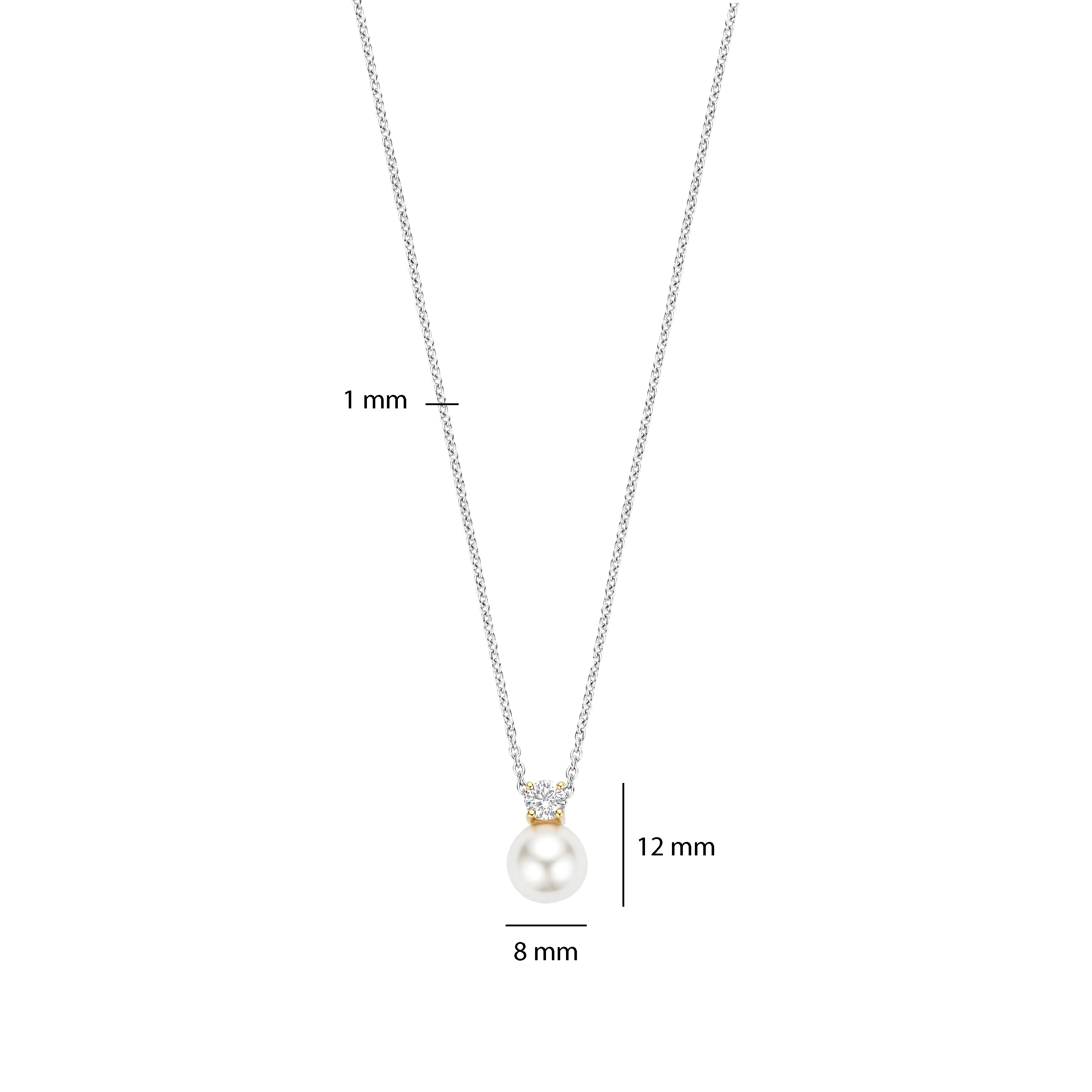 Zirkonia Parel Ketting - Image 4