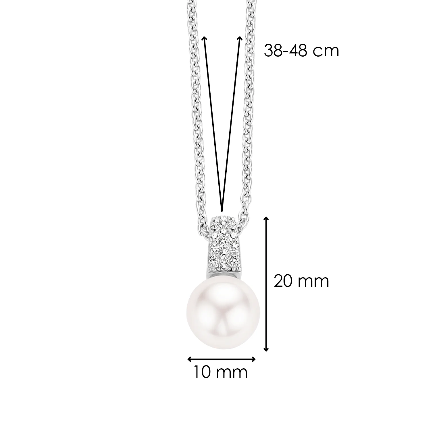 Zirkonia Parel Ketting - Image 6