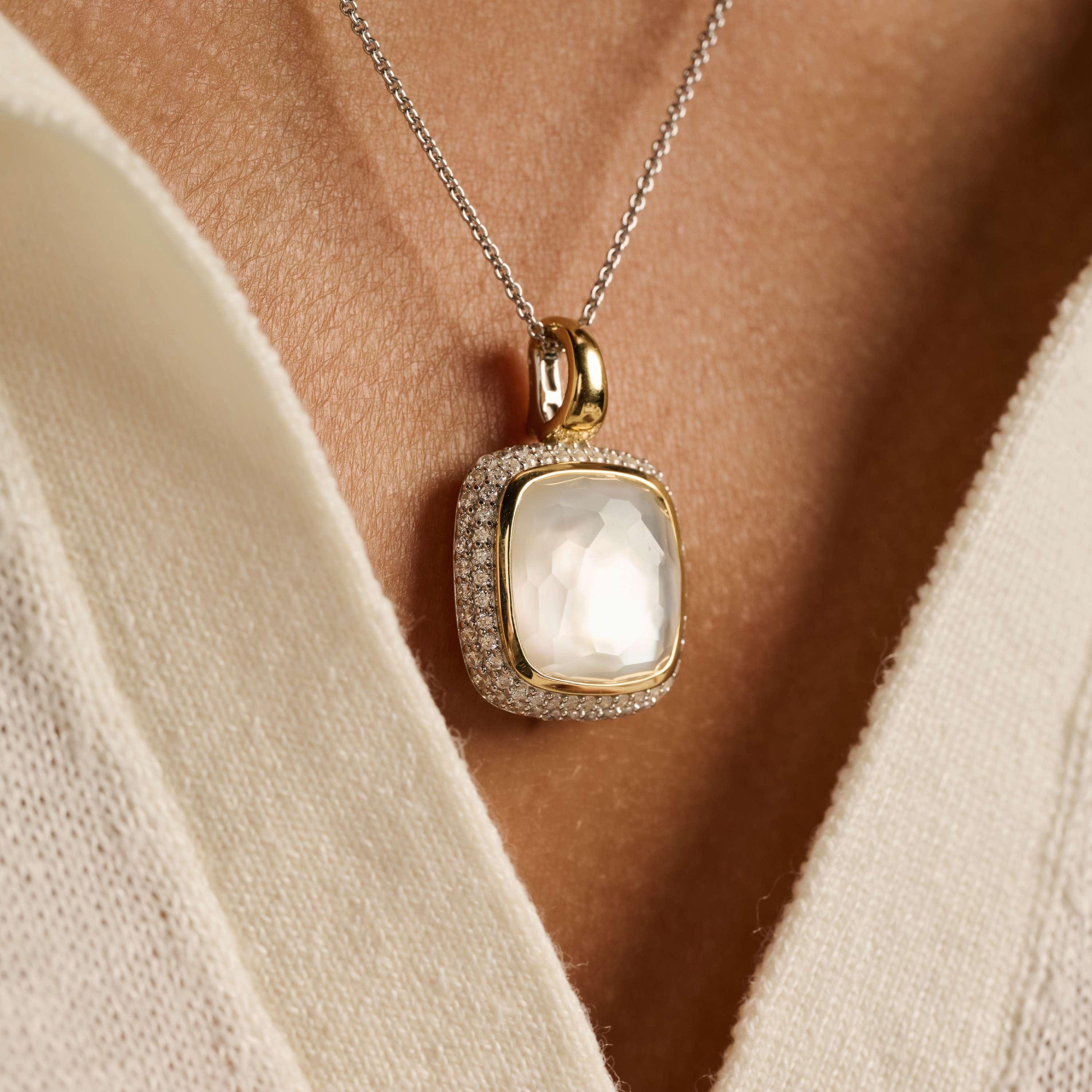 Zirkonia Cushion Parel ketting met hanger - Image 8