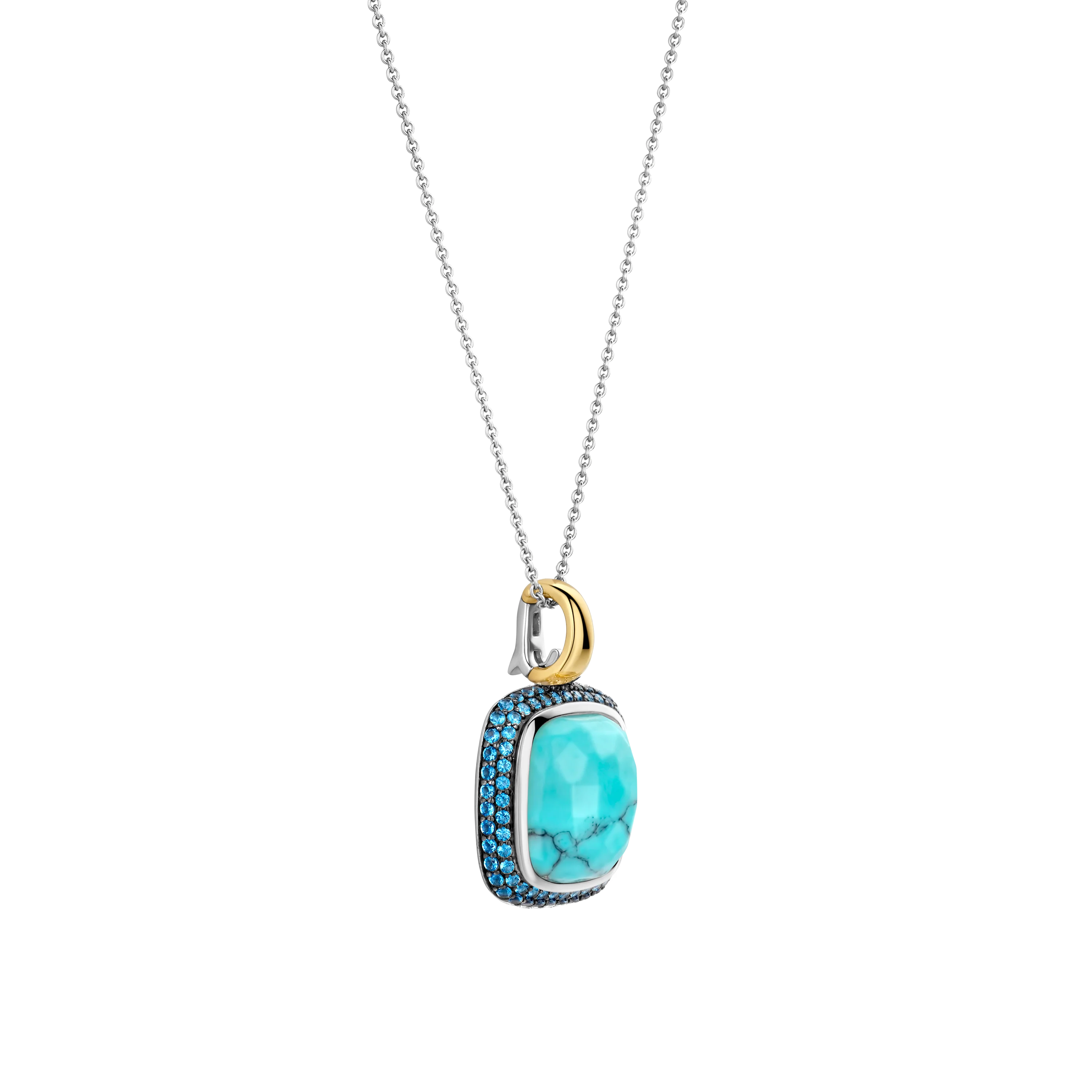 Turqoise Cushion Ketting met hanger - Image 2