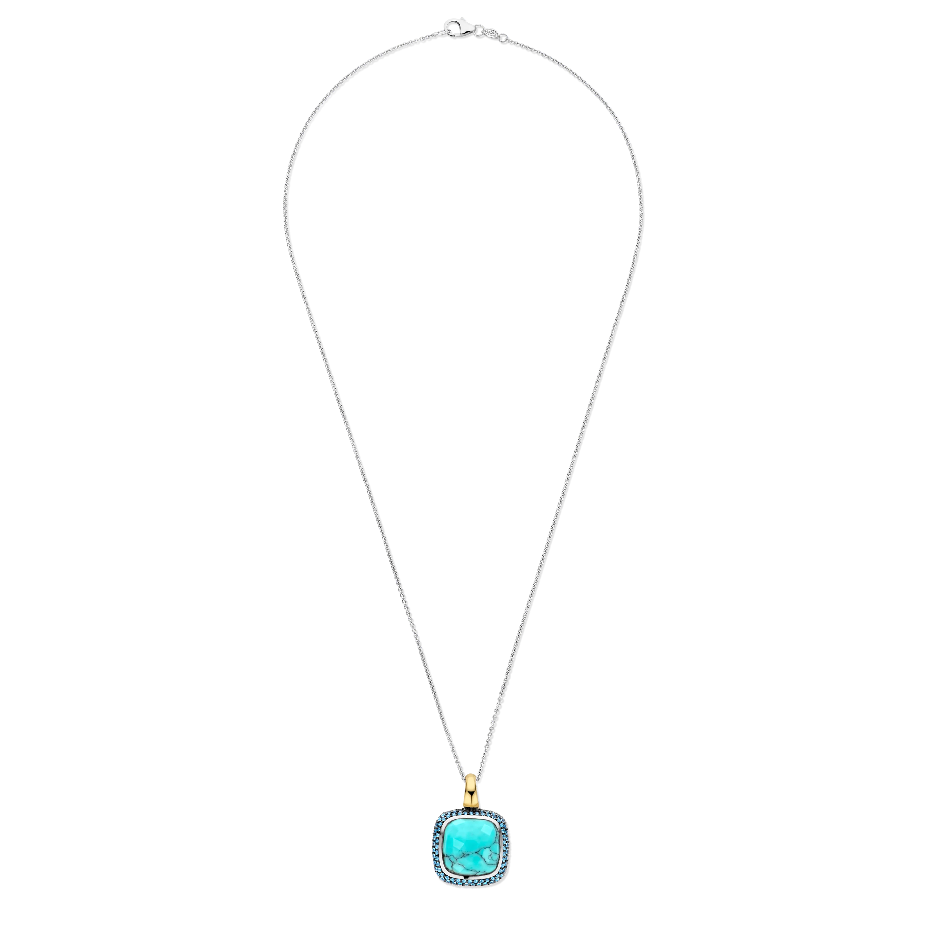 Turqoise Cushion Ketting met hanger - Image 4