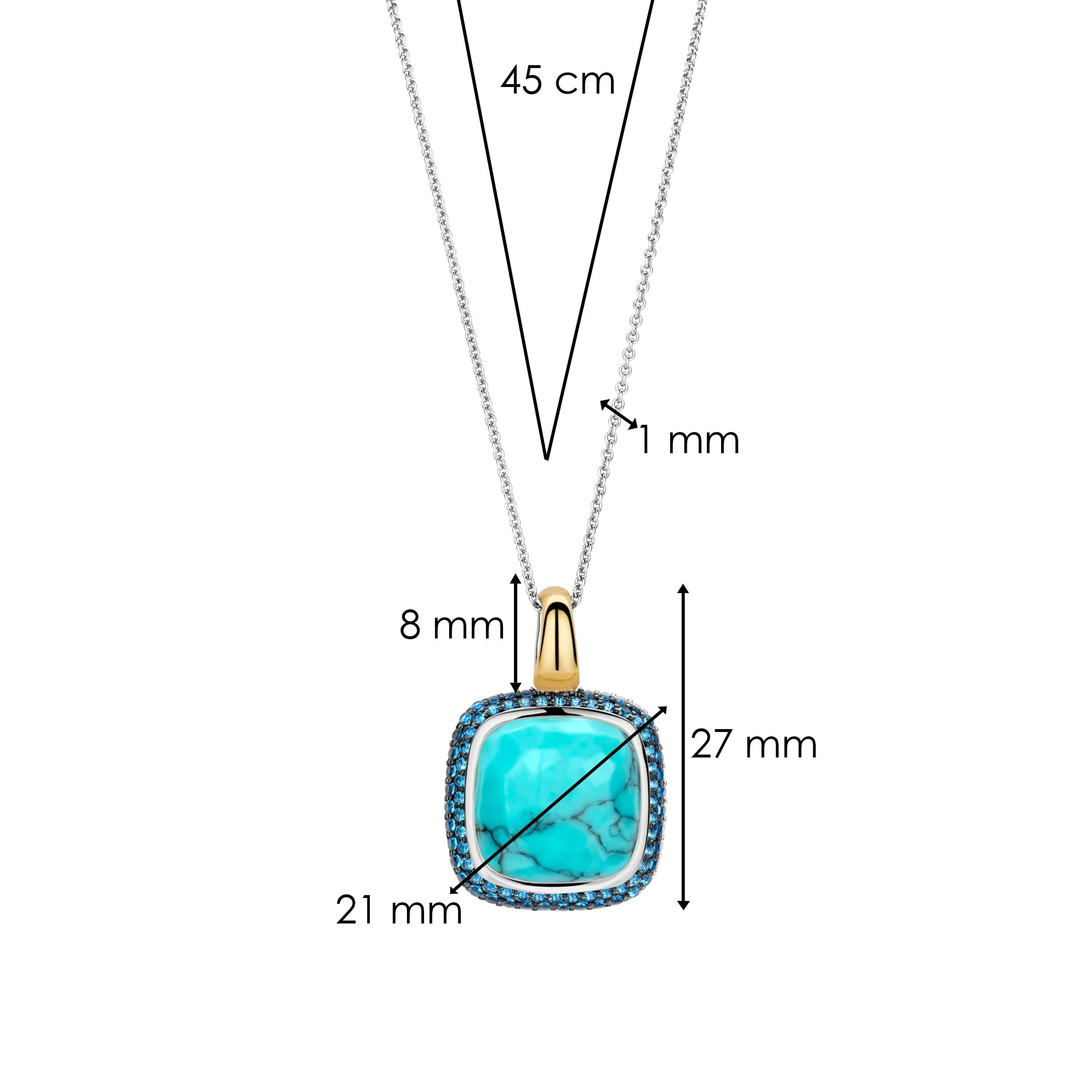 Turqoise Cushion Ketting met hanger - Image 7