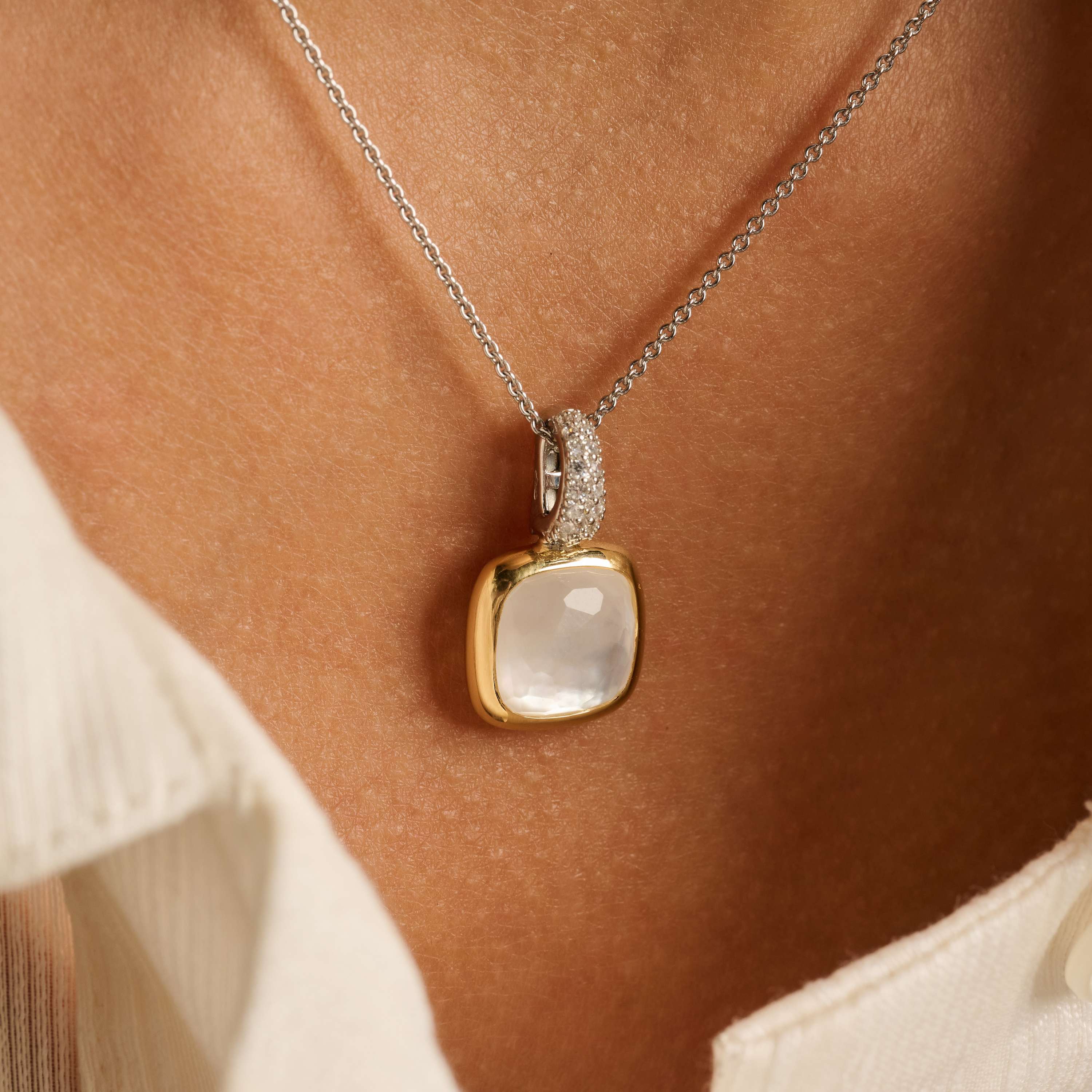 Zirkonia Cushion Parel ketting met hanger - Image 8