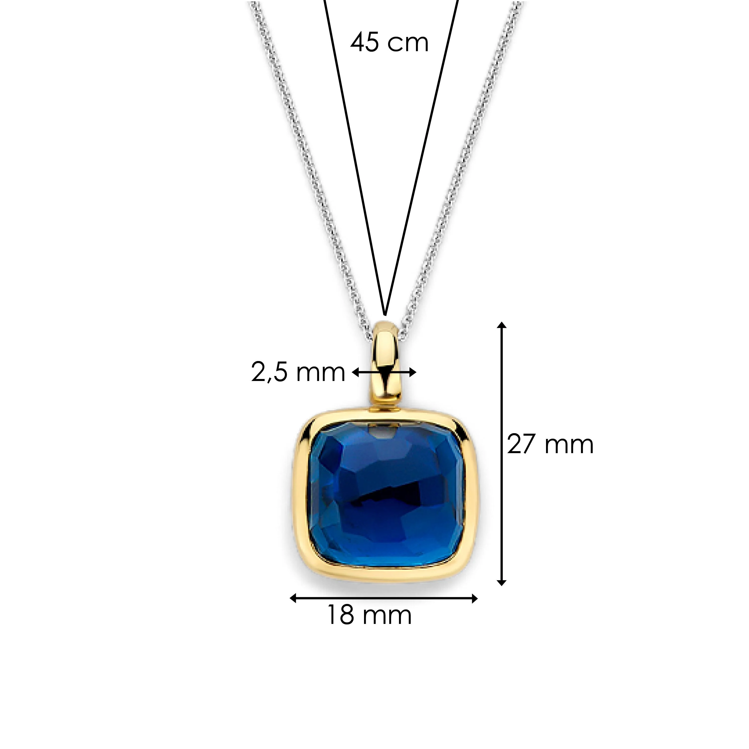 Blauwe Cushion Ketting met hanger - Image 7