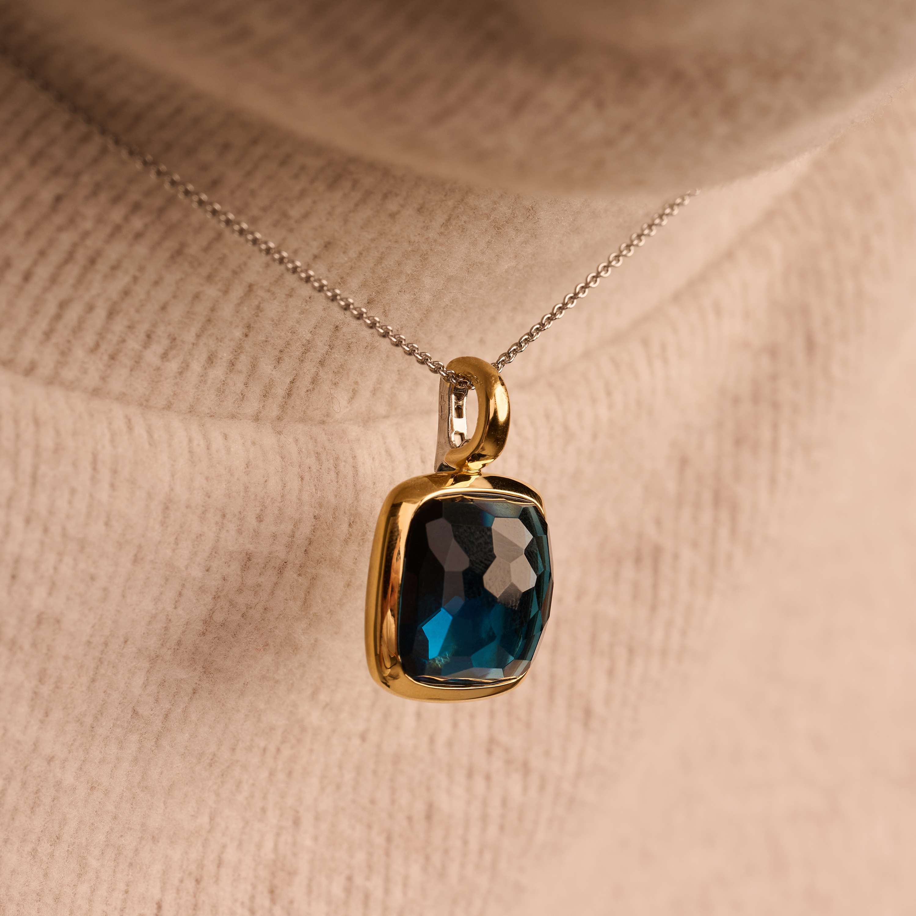 Blauwe Cushion Ketting met hanger - Image 8