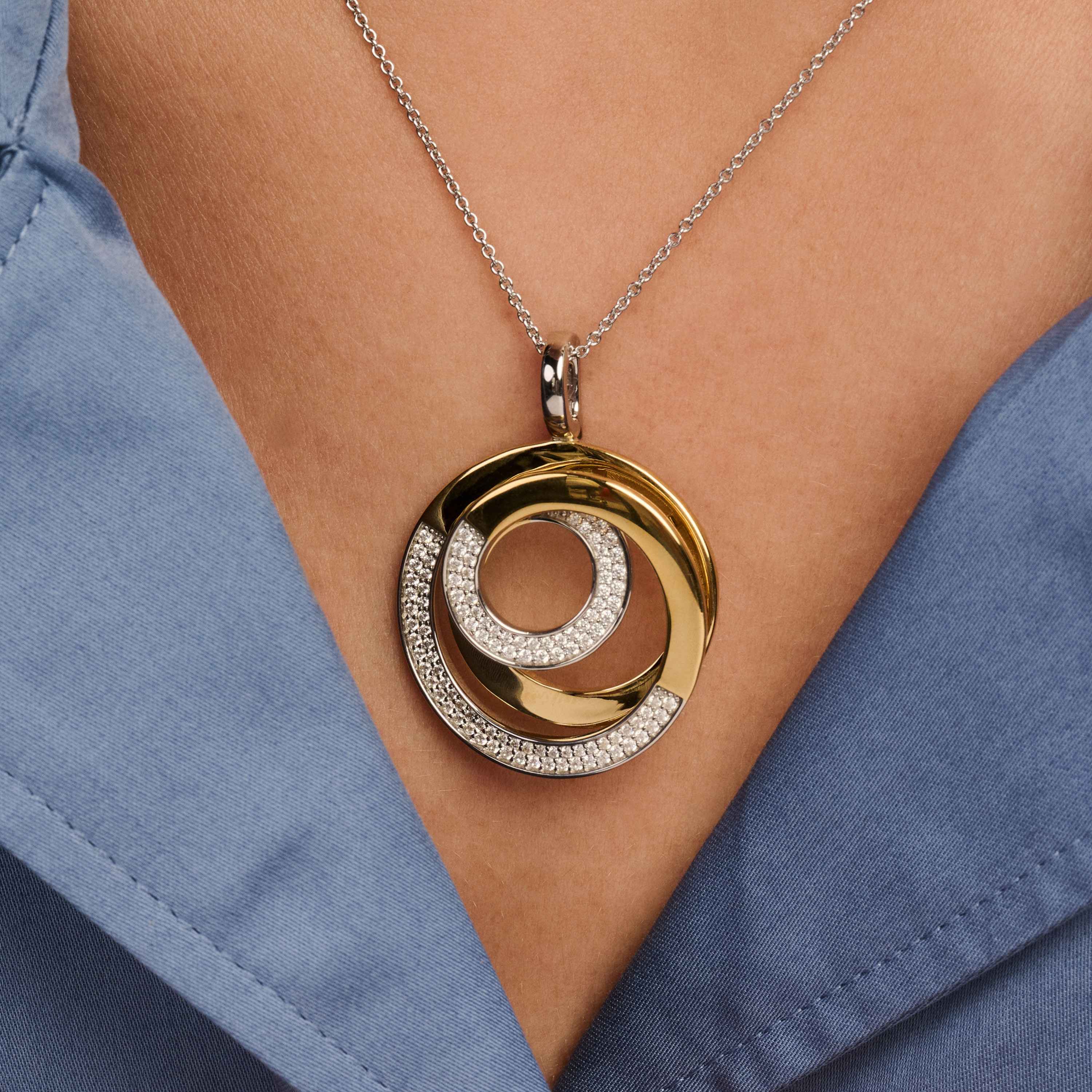 Sculptural Twisted Zirkonia Ketting met hanger - Image 7