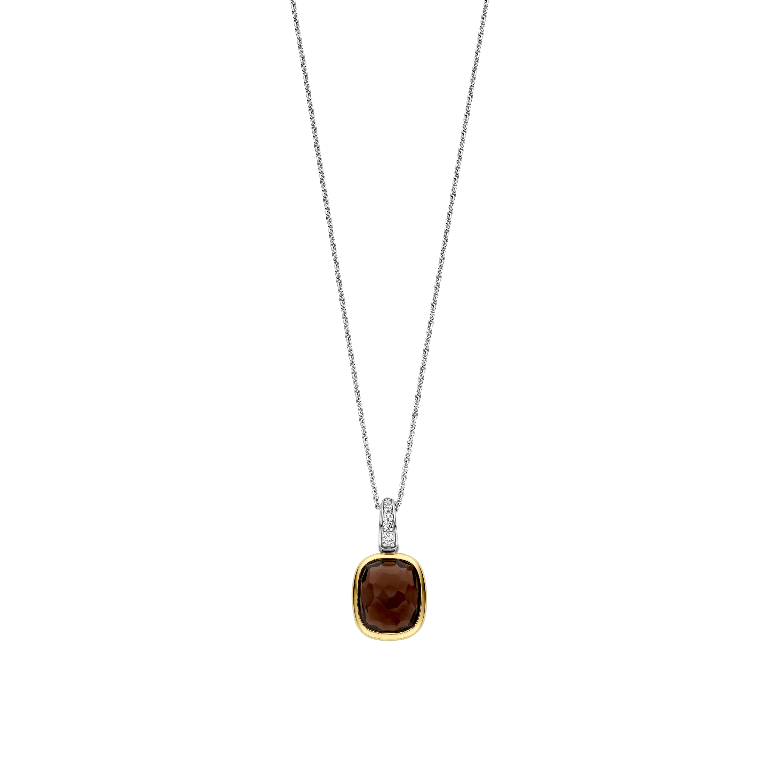 Smokey Brown Cushion Ketting met hanger