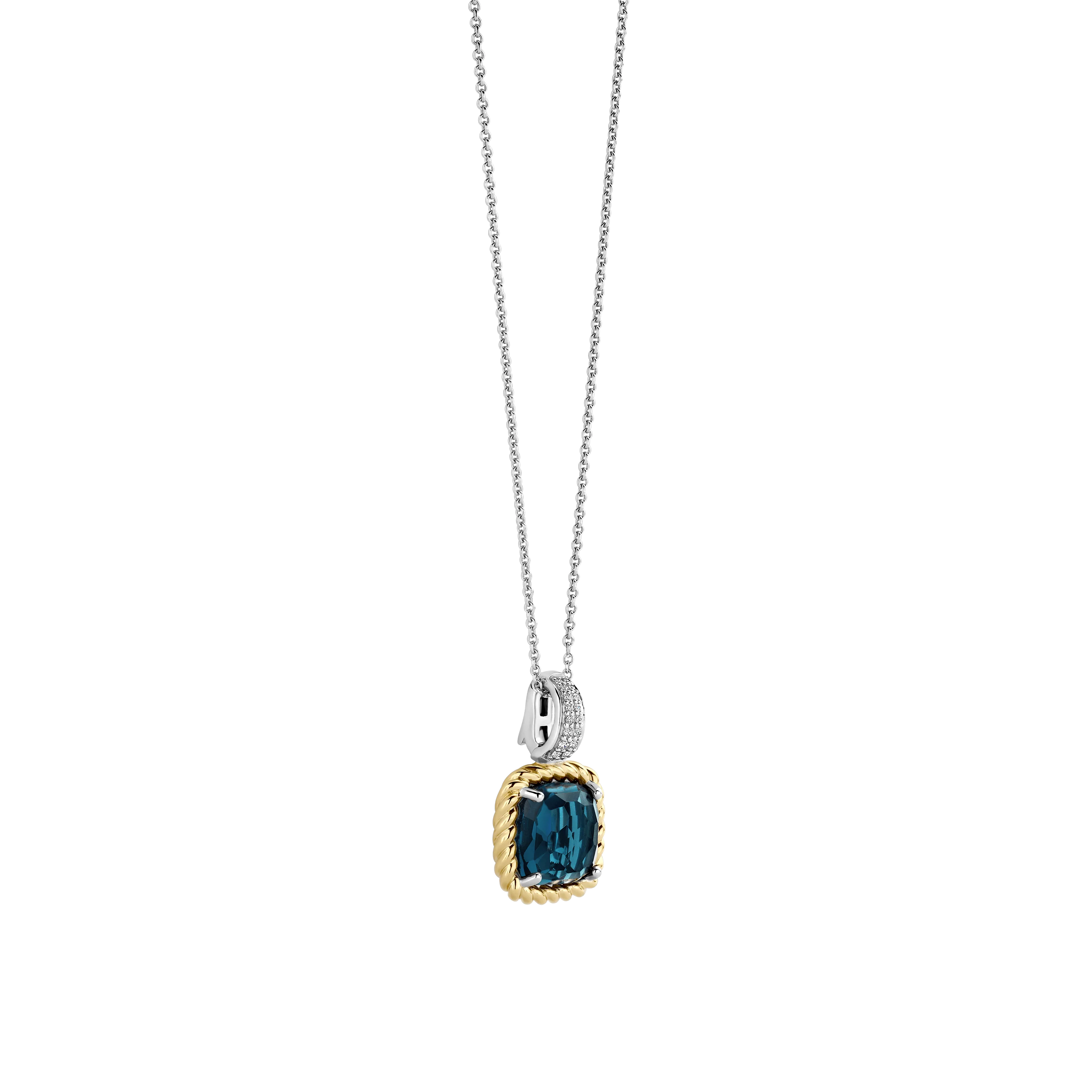 Blauwe Zirkonia Cushion Ketting met hanger - Image 2
