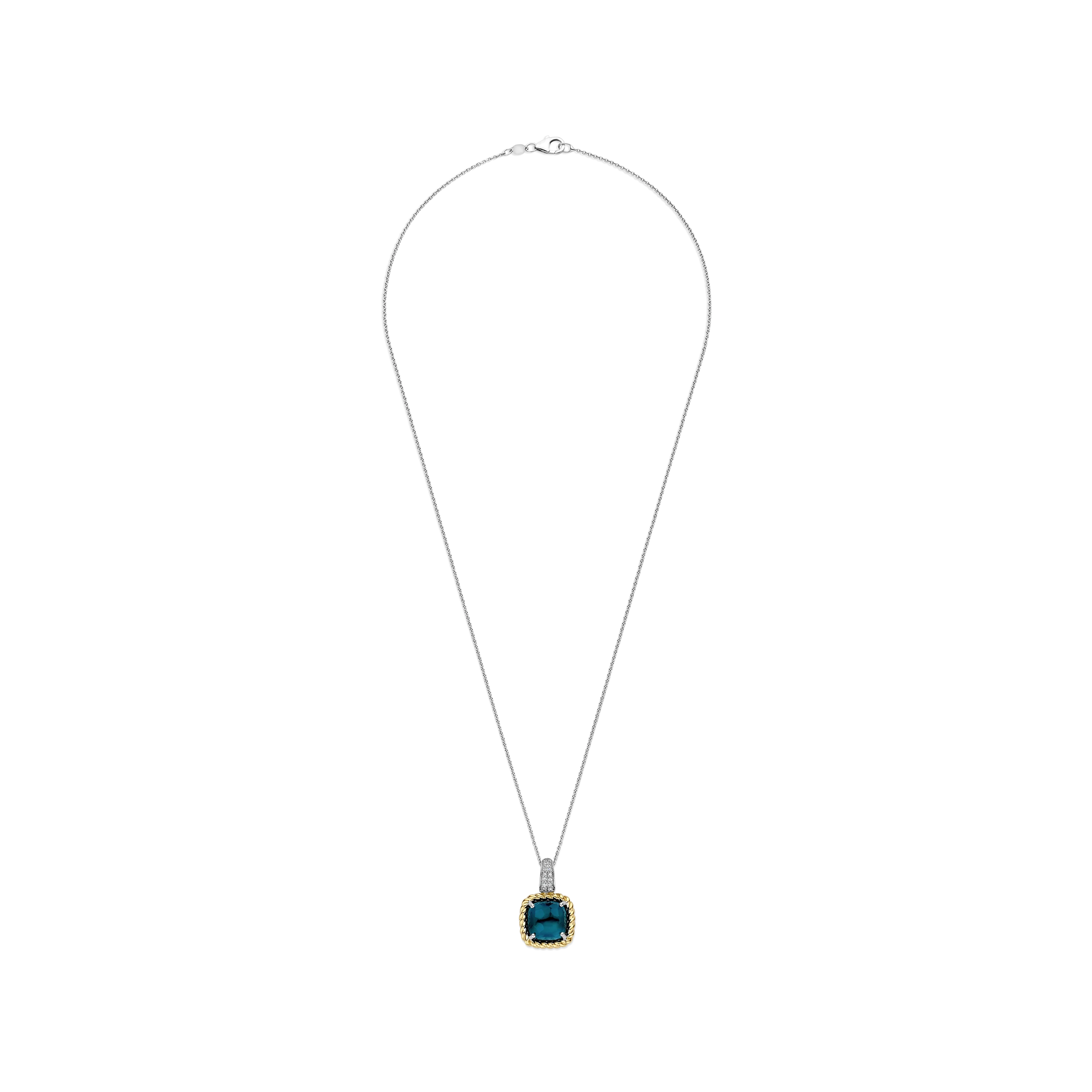 Blauwe Zirkonia Cushion Ketting met hanger - Image 4