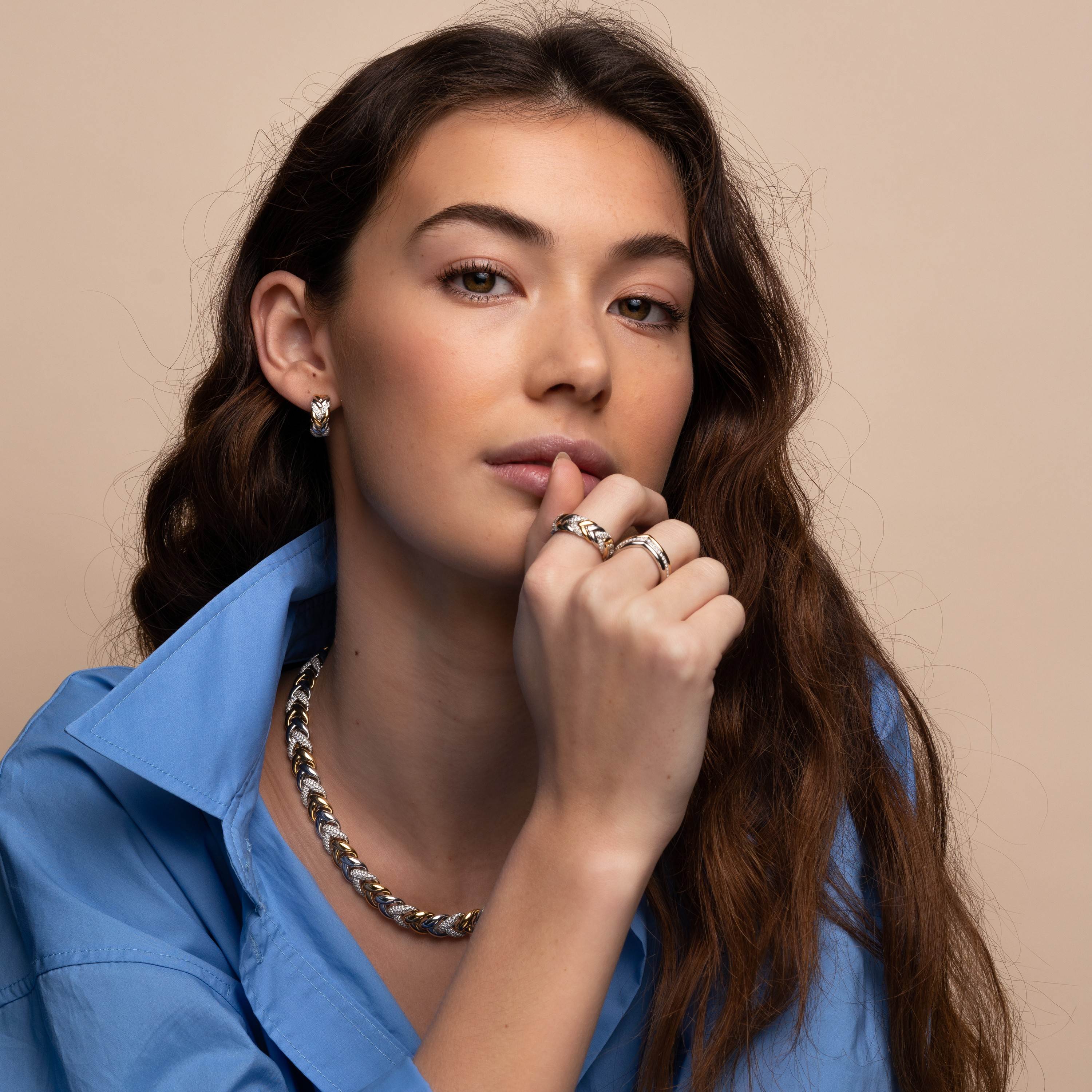 Vintage Zirkonia Schakel Ring - Image 4